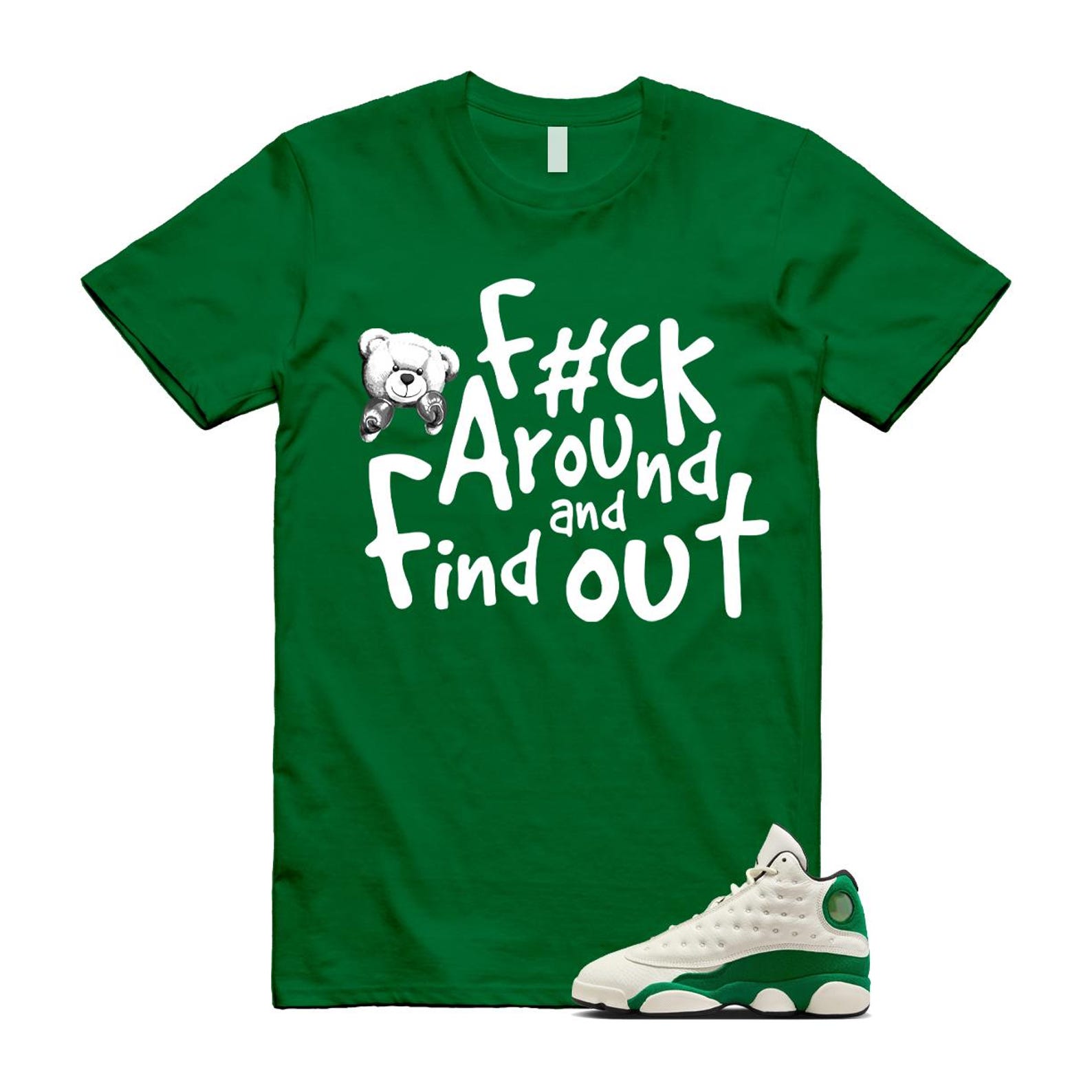 13 Pine Green White Black T Shirt Match FCK HQ0779-103 T-Shirt, Sneaker Match Tee
