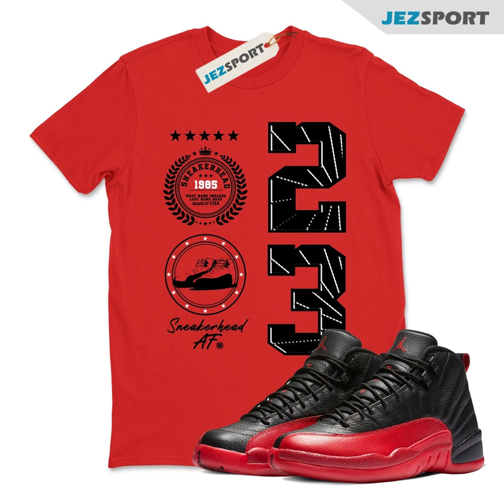 Sneaker Emblem T-Shirts To Match Sneakers Air Jordan 12 Retro Flu Game, 153265-002 Sneaker Match Tees T-Shirt, Sneaker Match Tee