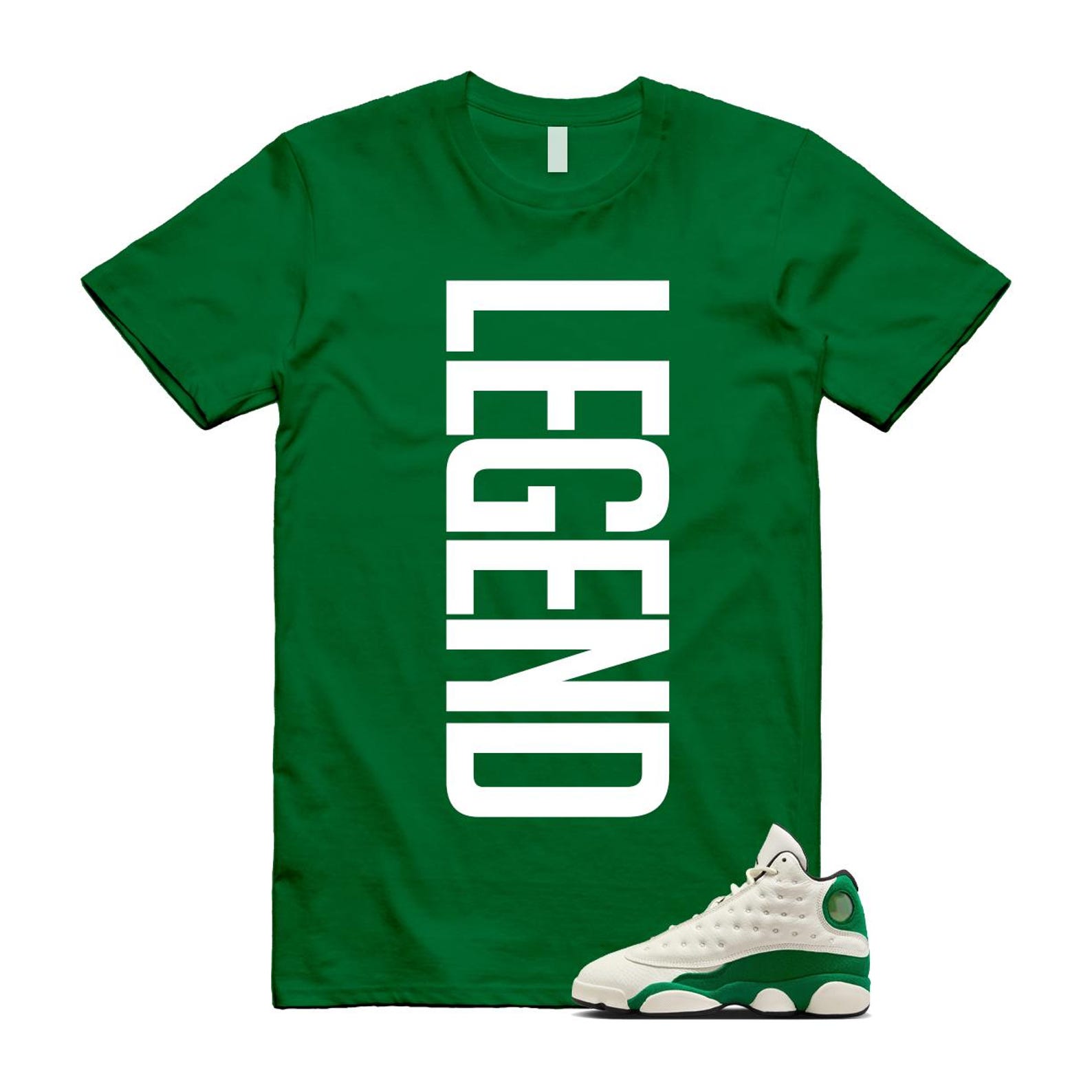 13 Pine Green White Black T Shirt Match LEGEND HQ0779-103 T-Shirt, Sneaker Match Tee