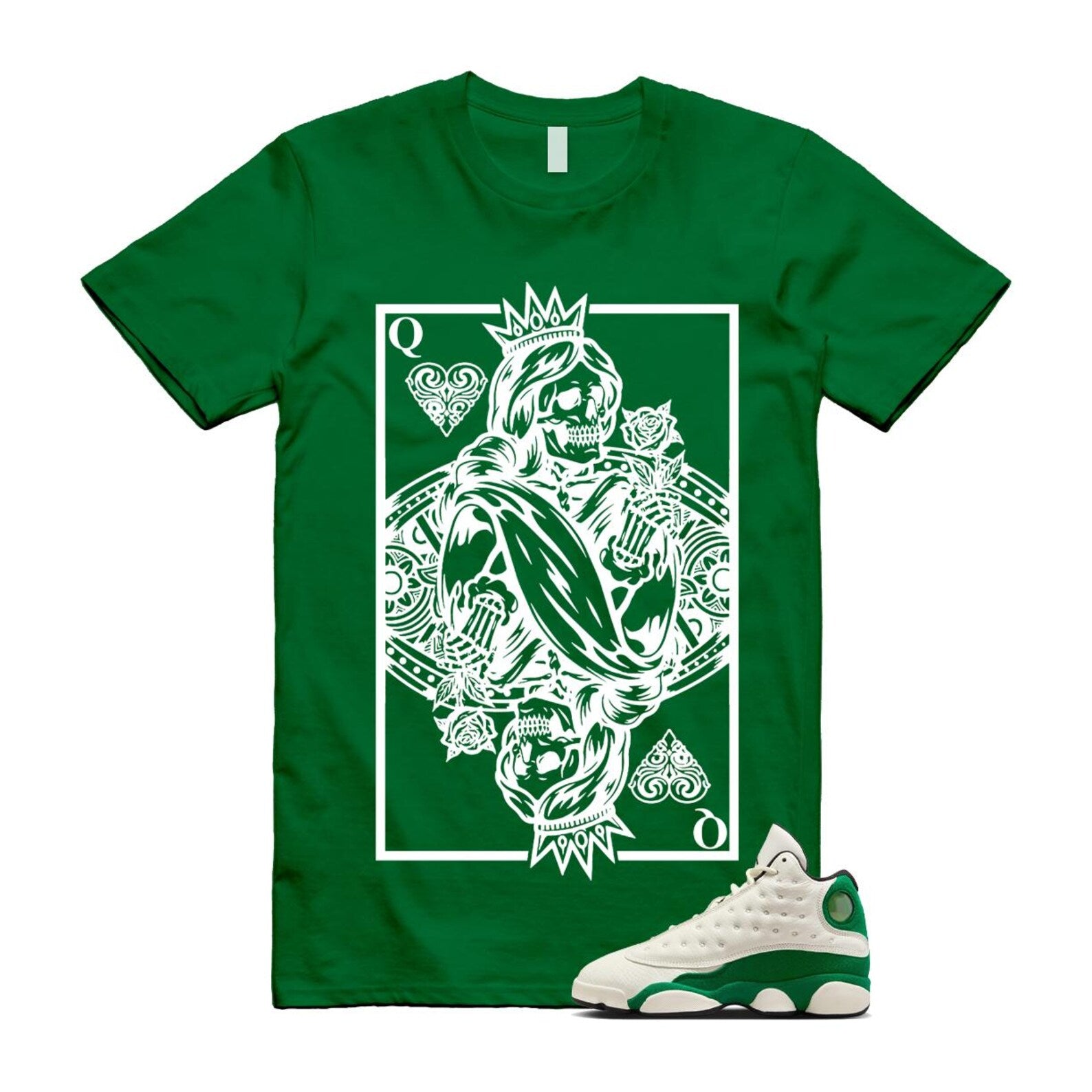13 Pine Green White Black T Shirt Match QC HQ0779-103 T-Shirt, Sneaker Match Tee