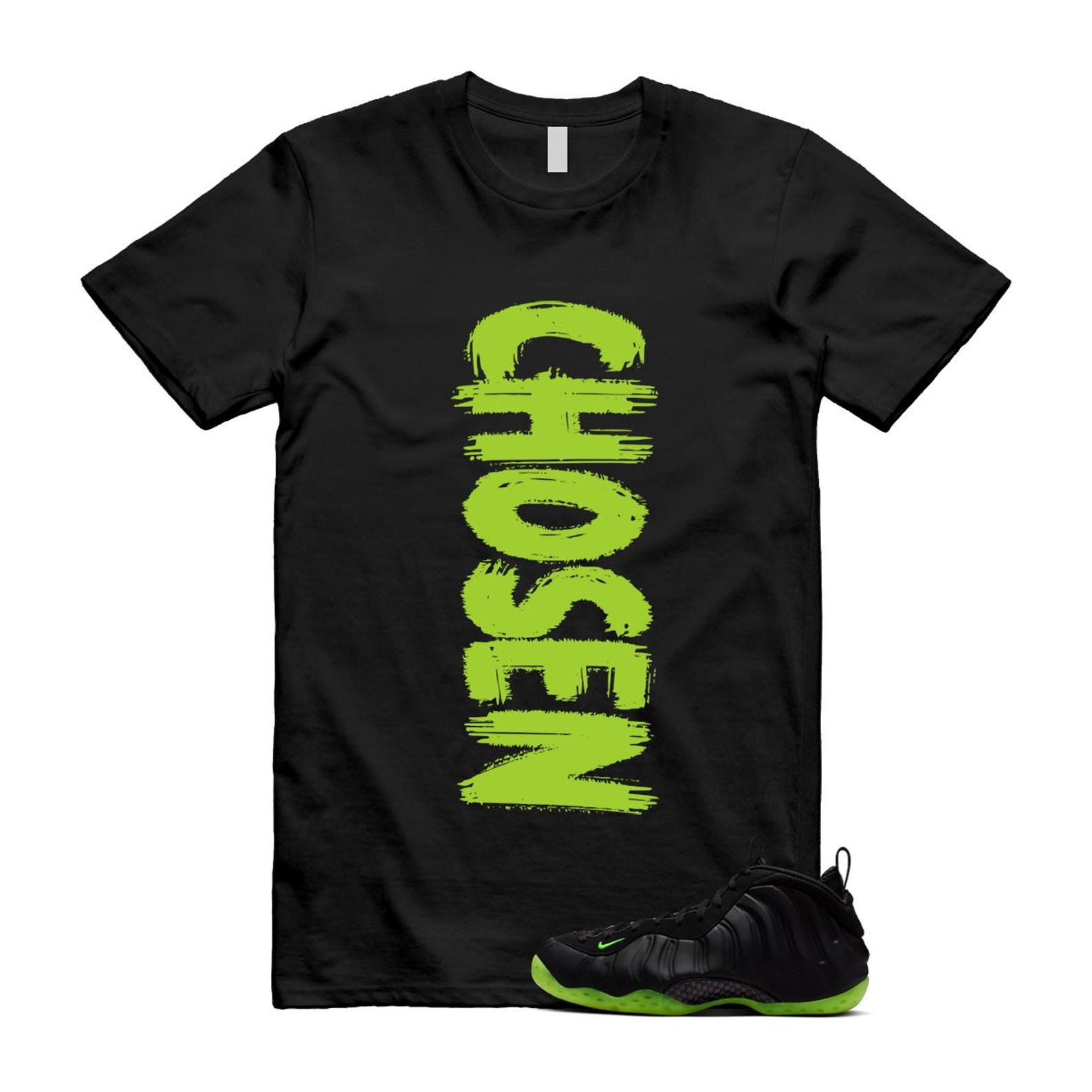 Foamposite Volt Black Air One T Shirt Match CHOSEN HF2902-001 T-Shirt, Sneaker Match Tee