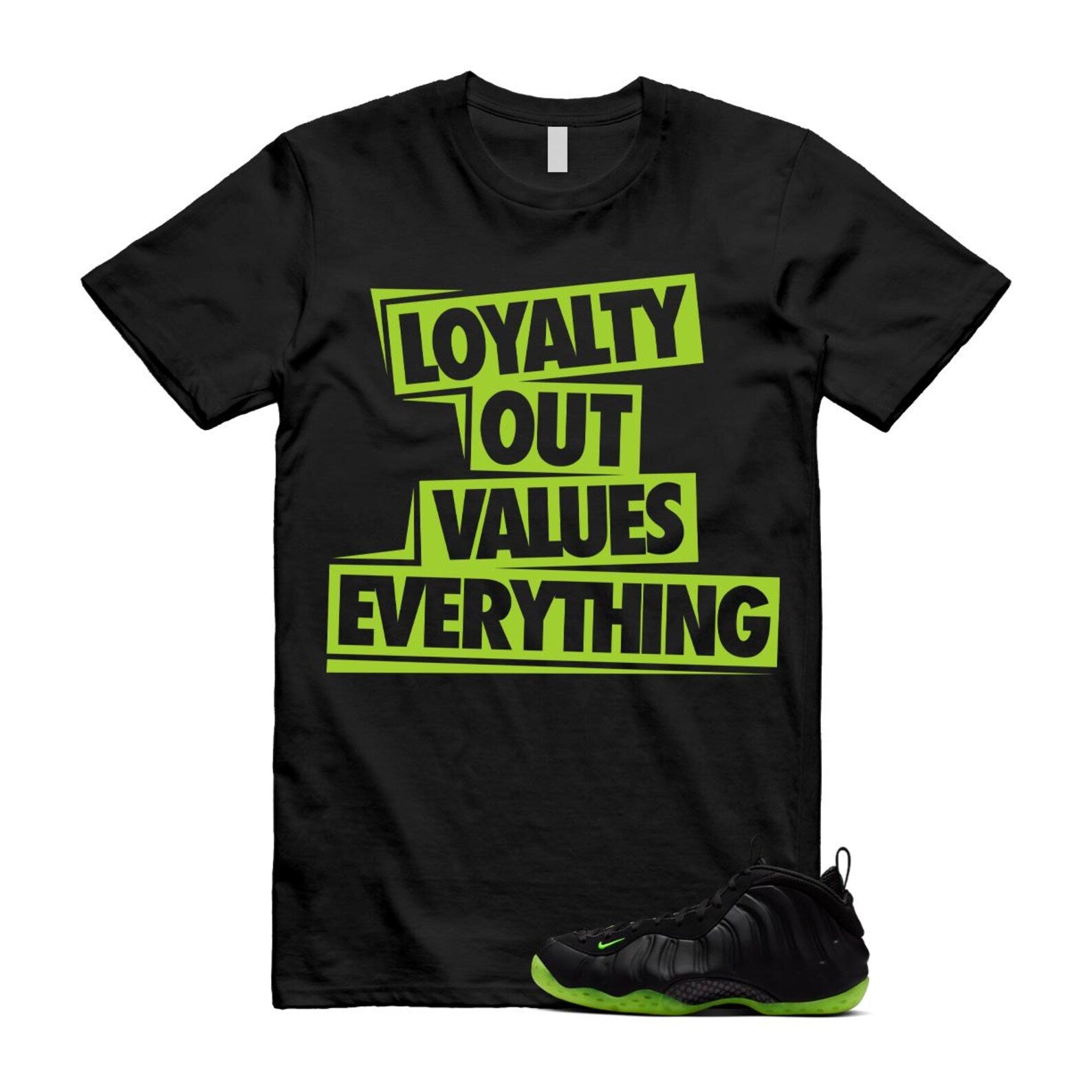 Foamposite Volt Black Air One T Shirt Match LOVE HF2902-001 T-Shirt, Sneaker Match Tee