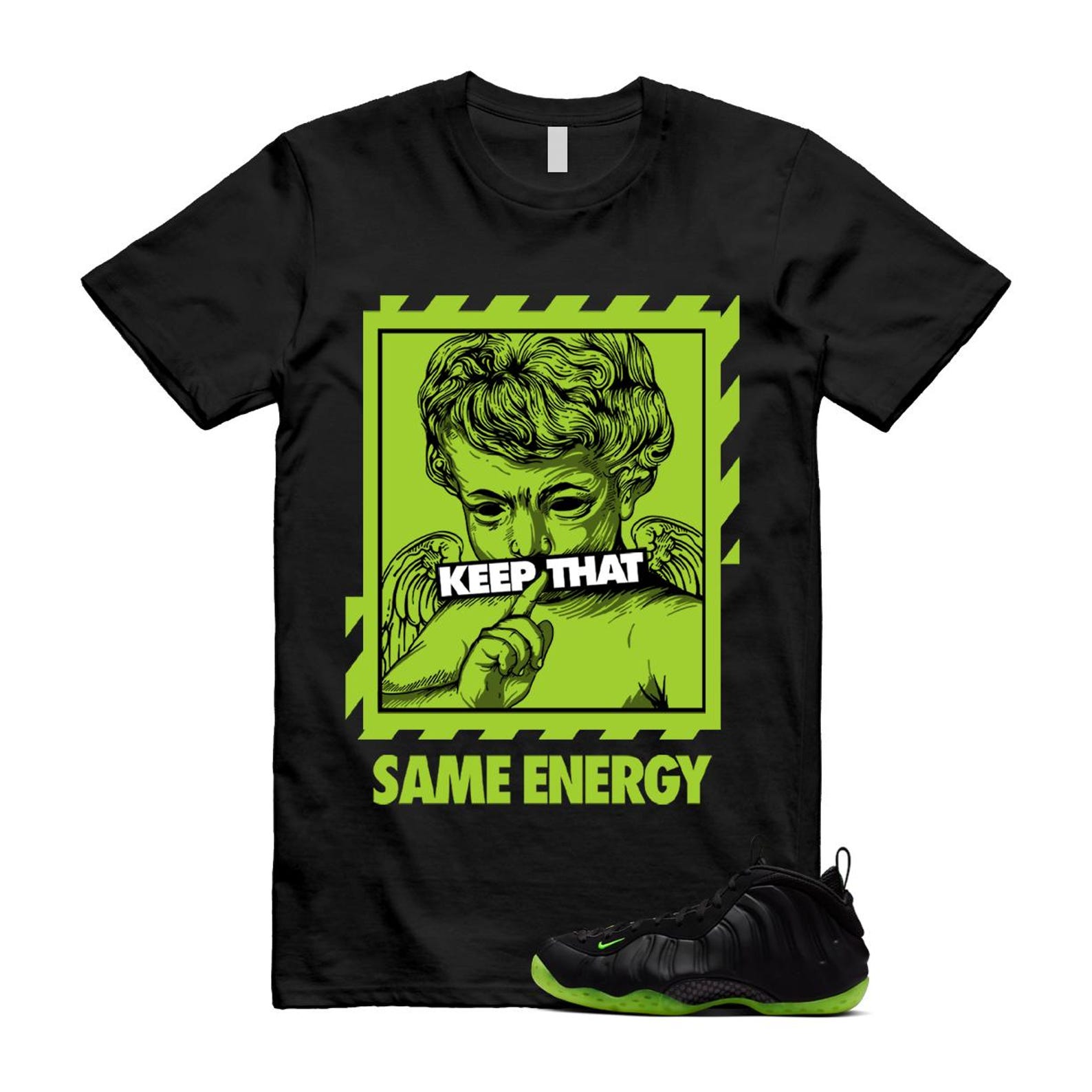Foamposite Volt Black Air One T Shirt Match ENERGY HF2902-001 T-Shirt, Sneaker Match Tee