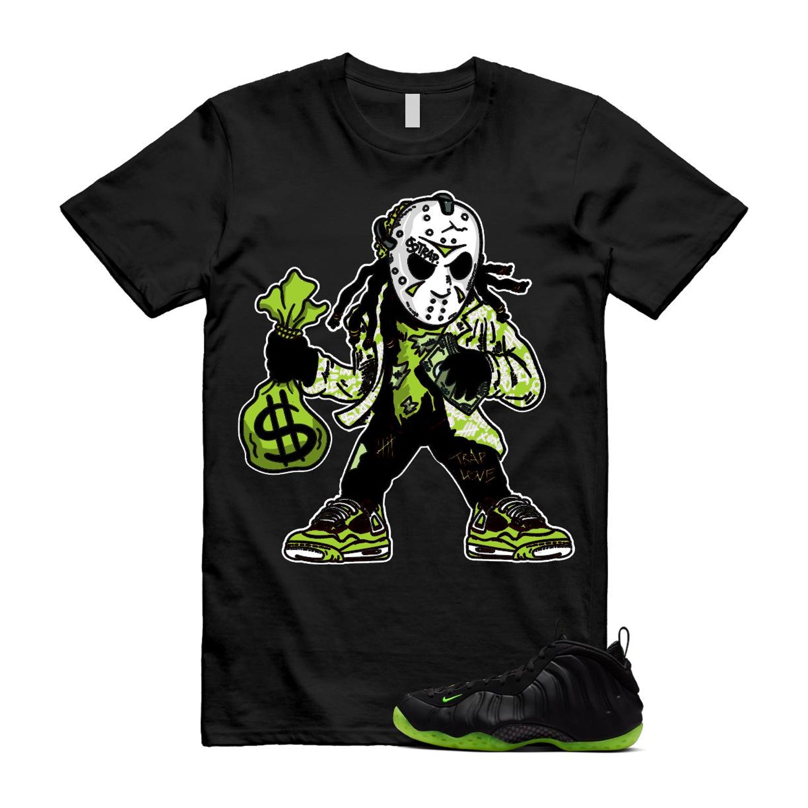 Foamposite Volt Black Air One T Shirt Match JASON HF2902-001 T-Shirt, Sneaker Match Tee