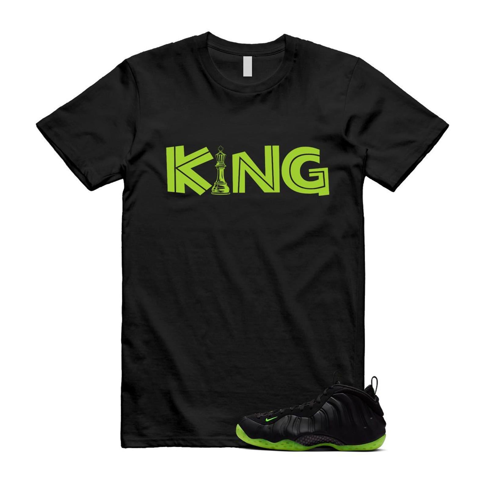 Foamposite Volt Black Air One T Shirt Match KING HF2902-001 T-Shirt, Sneaker Match Tee