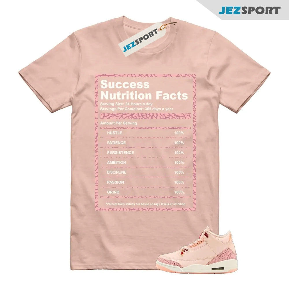 Air Jordan 3 Valentine's Day Treat Yourself Washed Coral Pink Red T-Shirt Match SUCC Shirt, HJ0178-600 Sneaker Match Tees T-Shirt, Sneaker Match Tee