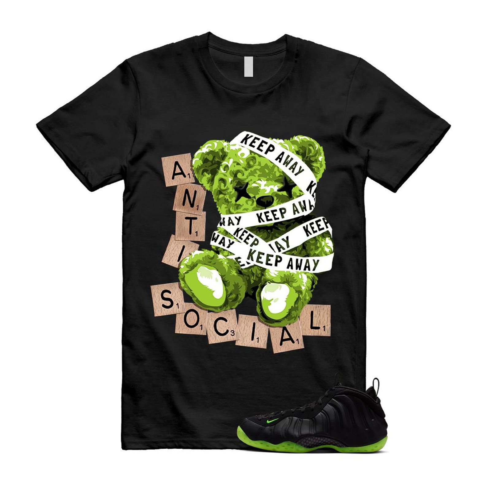 Foamposite Volt Black Air One T Shirt Match ANTI HF2902-001 T-Shirt, Sneaker Match Tee