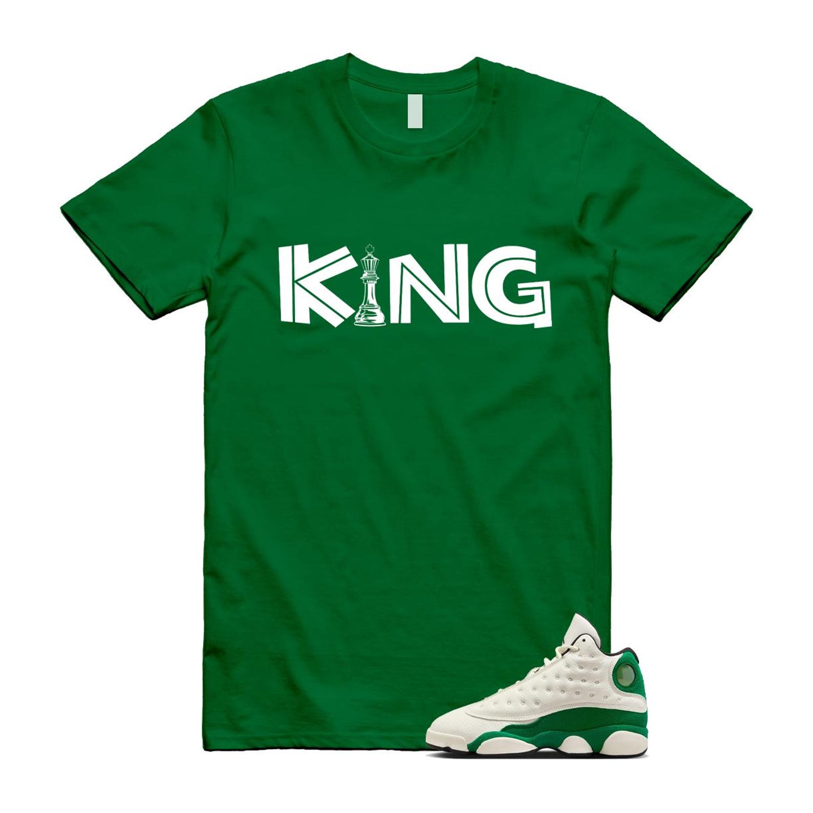 13 Pine Green White Black T Shirt Match KING HQ0779-103 T-Shirt, Sneaker Match Tee