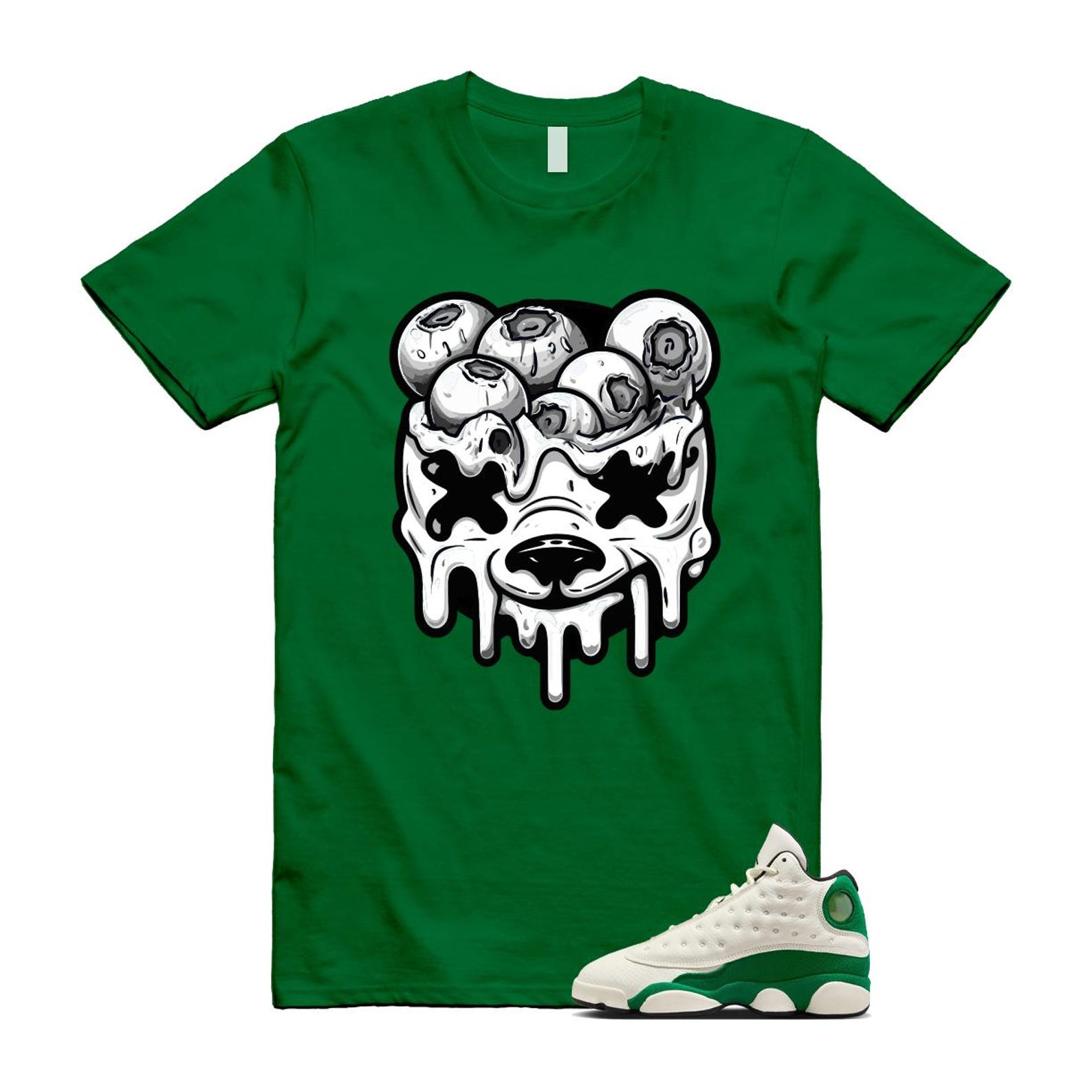 13 Pine Green White Black T Shirt Match DBEAR HQ0779-103 T-Shirt, Sneaker Match Tee