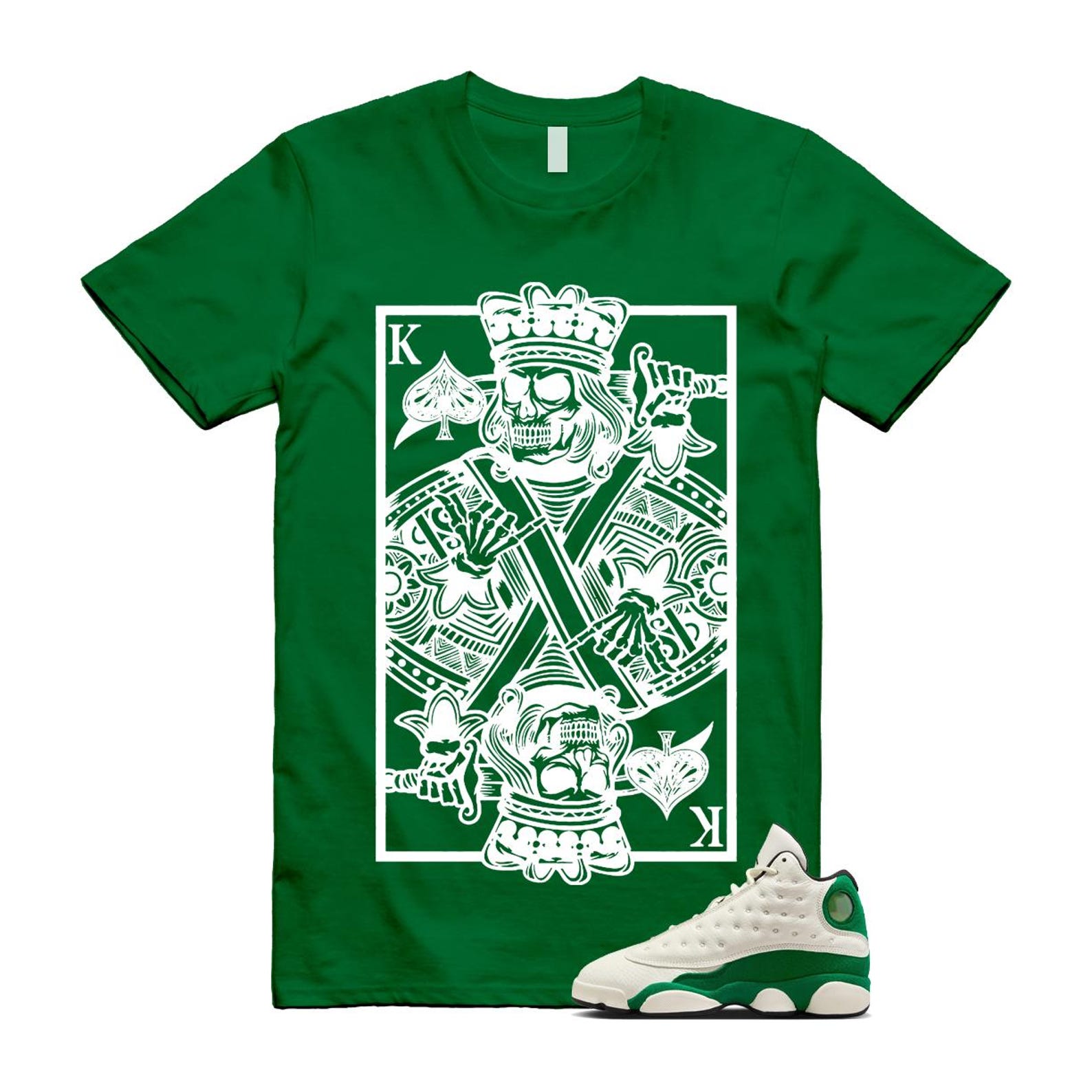13 Pine Green White Black T Shirt Match KC HQ0779-103 T-Shirt, Sneaker Match Tee