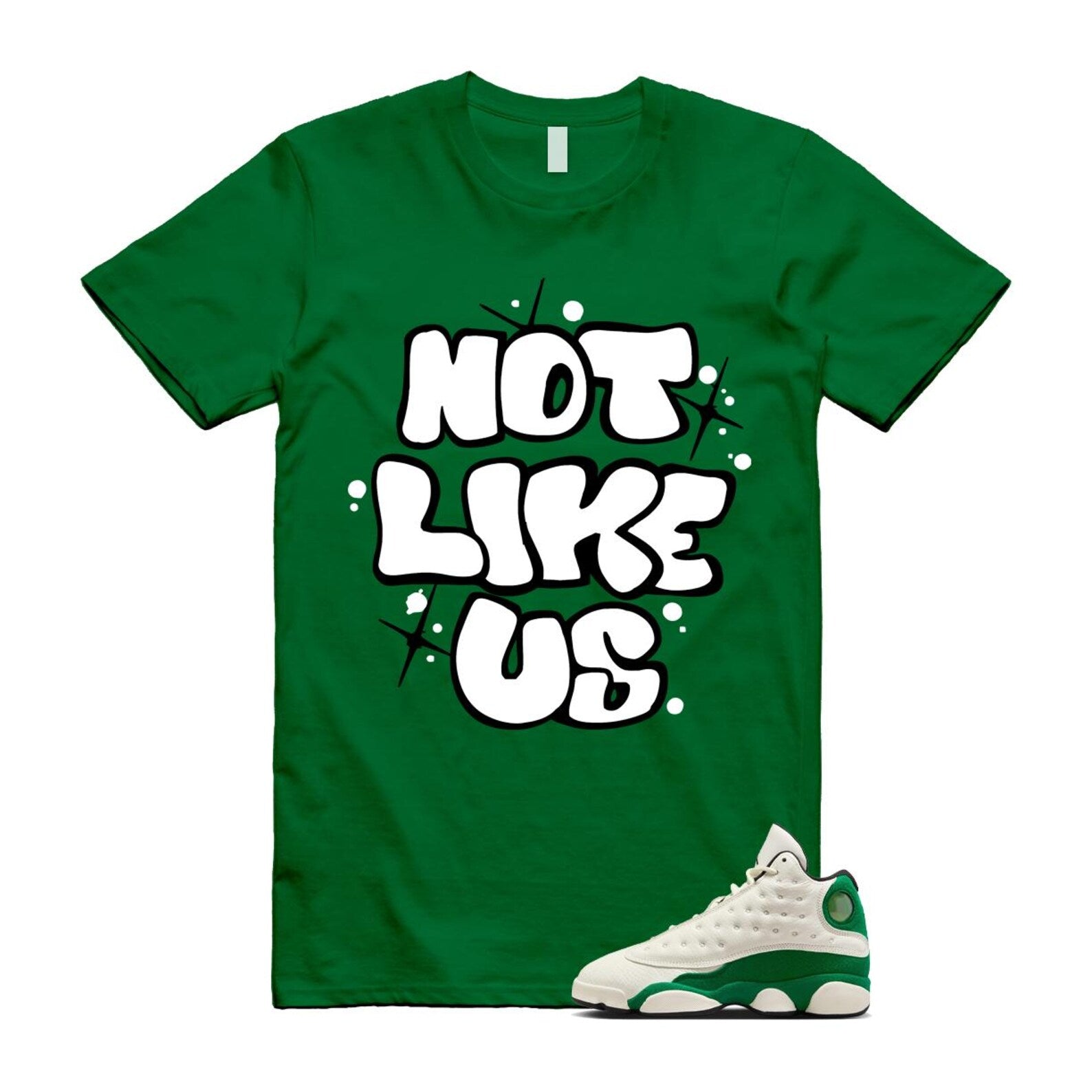 13 Pine Green White Black T Shirt Match NLU HQ0779-103 T-Shirt, Sneaker Match Tee