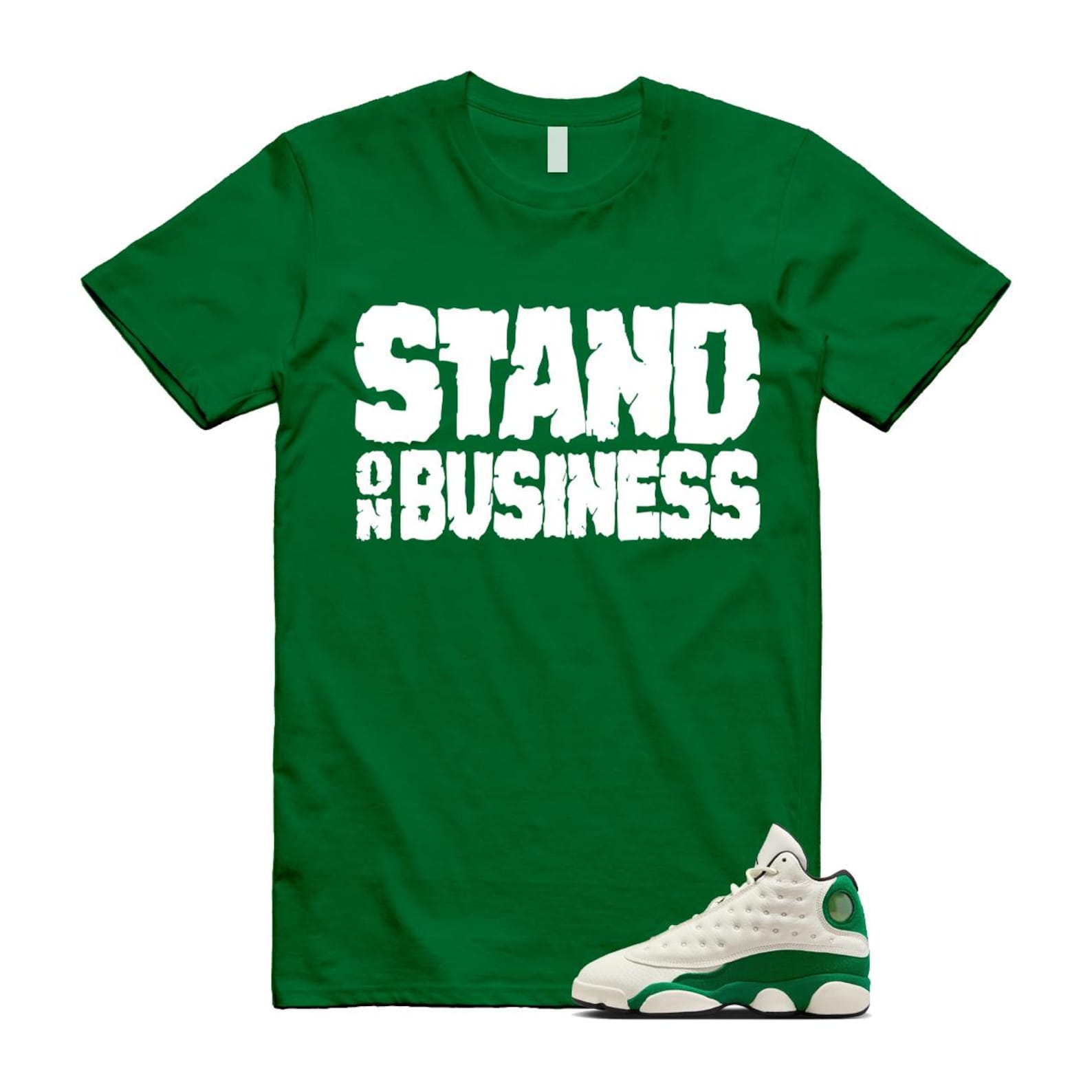 13 Pine Green White Black T Shirt Match SOB HQ0779-103 T-Shirt, Sneaker Match Tee