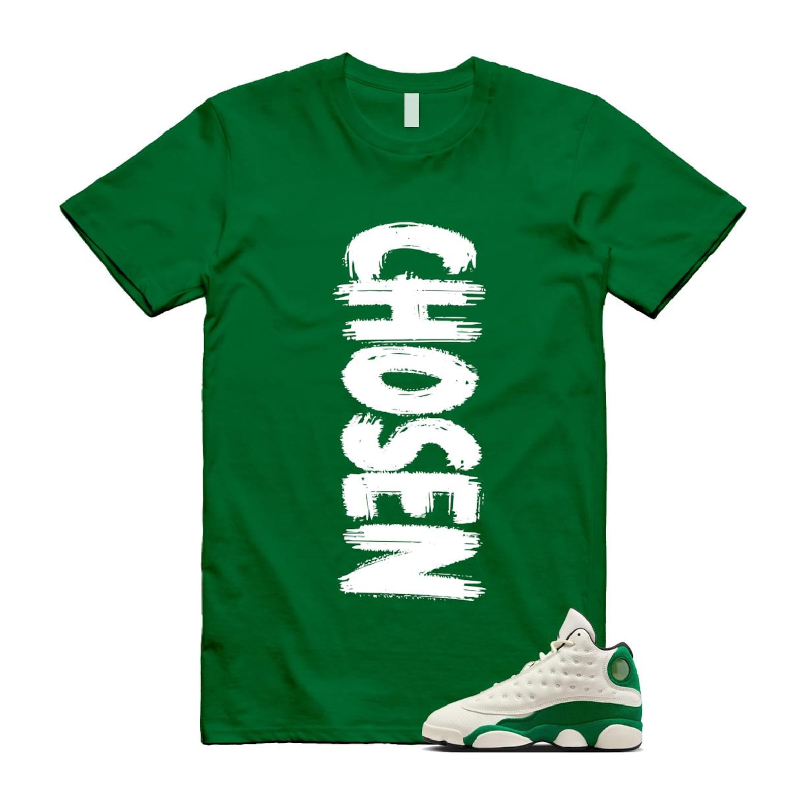 13 Pine Green White Black T Shirt Match CHOSEN HQ0779-103 T-Shirt, Sneaker Match Tee