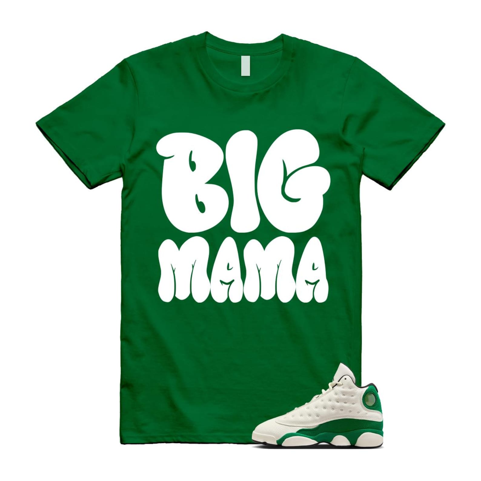 13 Pine Green White Black T Shirt Match MAMA HQ0779-103 T-Shirt, Sneaker Match Tee