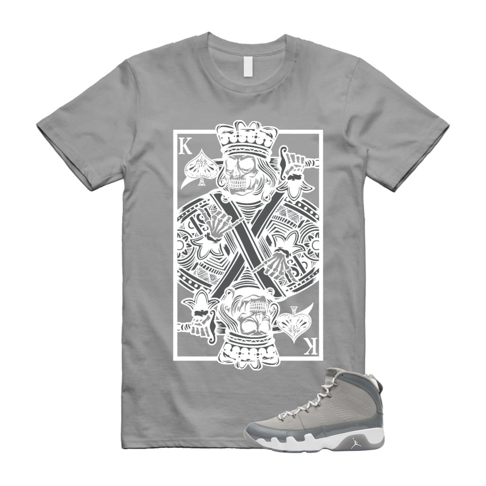 9 Cool Grey White 2025 T Shirt Match KC HV4794-011 T-Shirt, Sneaker Match Tee