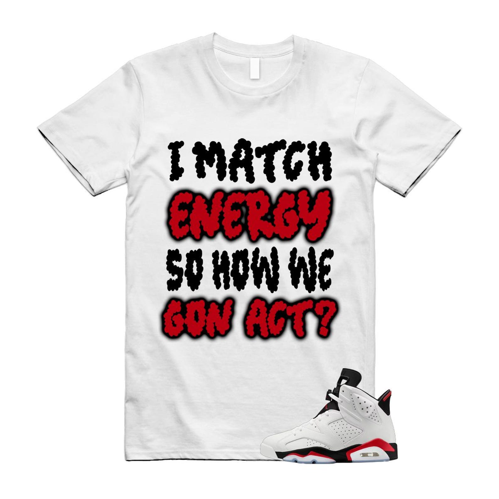 6 Fire Red Summit White Black T Shirt Match MATCH CT8529-120 T-Shirt, Sneaker Match Tee