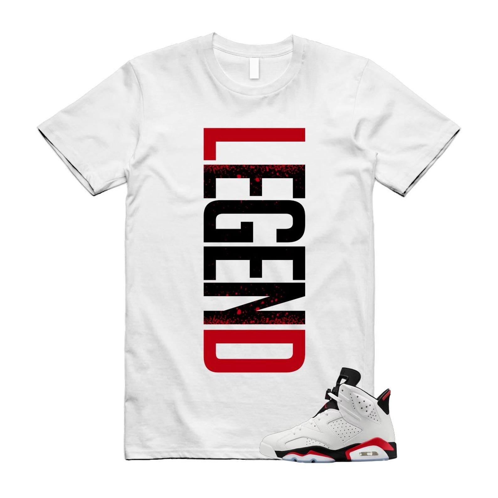 6 Fire Red Summit White Black T Shirt Match LEGEND CT8529-120 T-Shirt, Sneaker Match Tee