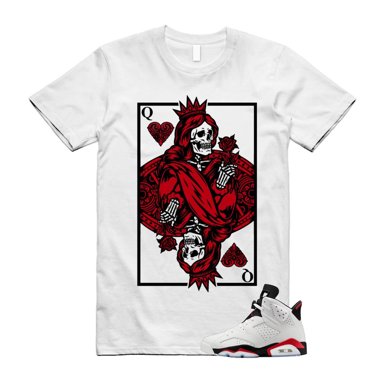 6 Fire Red Summit White Black T Shirt Match QC CT8529-120 T-Shirt, Sneaker Match Tee