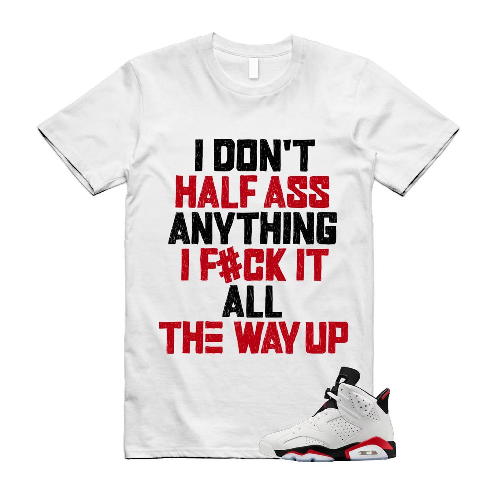 6 Fire Red Summit White Black T Shirt Match HALF CT8529-120 T-Shirt, Sneaker Match Tee
