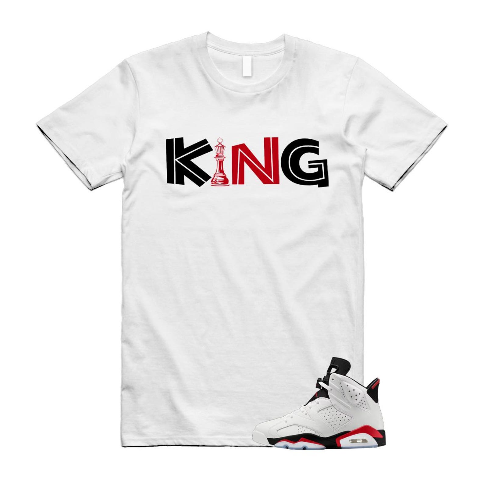 6 Fire Red Summit White Black T Shirt Match KING CT8529-120 T-Shirt, Sneaker Match Tee