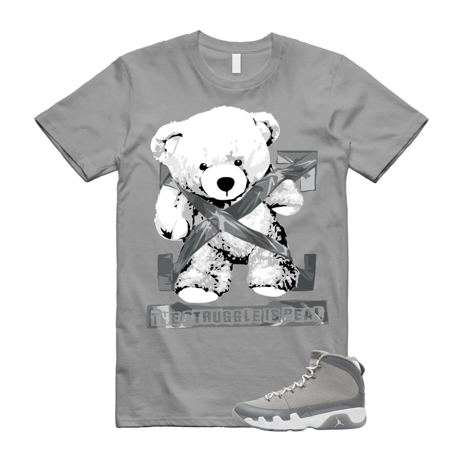 9 Cool Grey White 2025 T Shirt Match STRUG HV4794-011 T-Shirt, Sneaker Match Tee