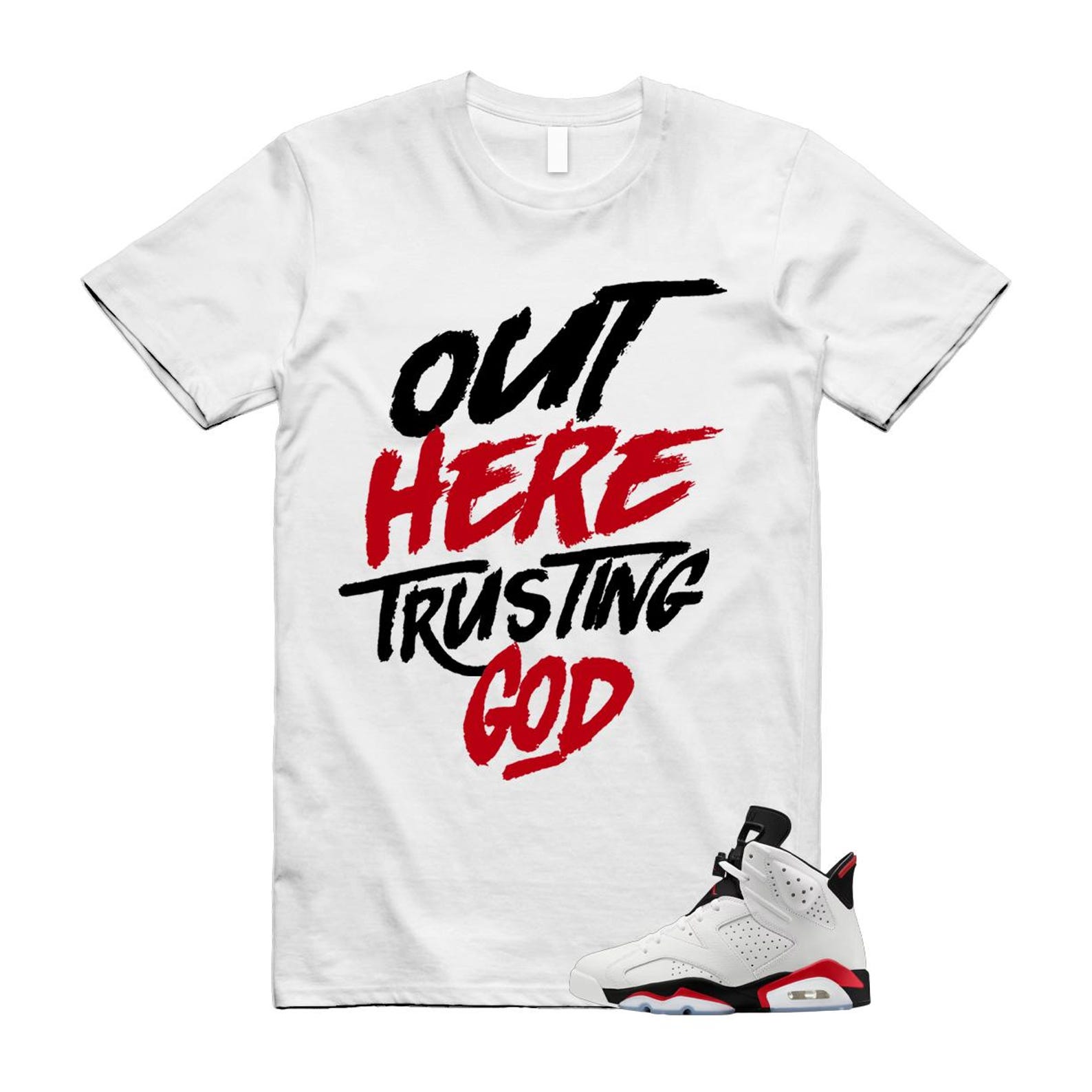 6 Fire Red Summit White Black T Shirt Match TG CT8529-120 T-Shirt, Sneaker Match Tee
