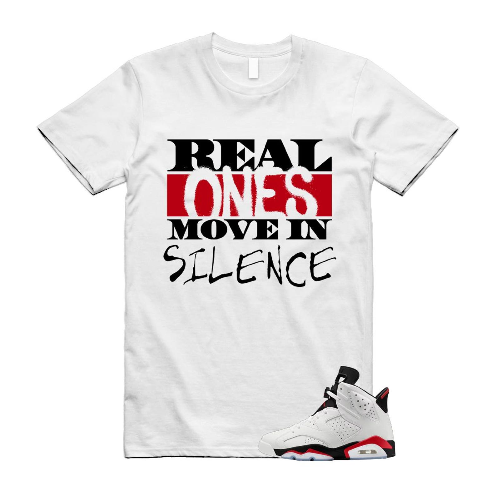 6 Fire Red Summit White Black T Shirt Match REAL CT8529-120 T-Shirt, Sneaker Match Tee