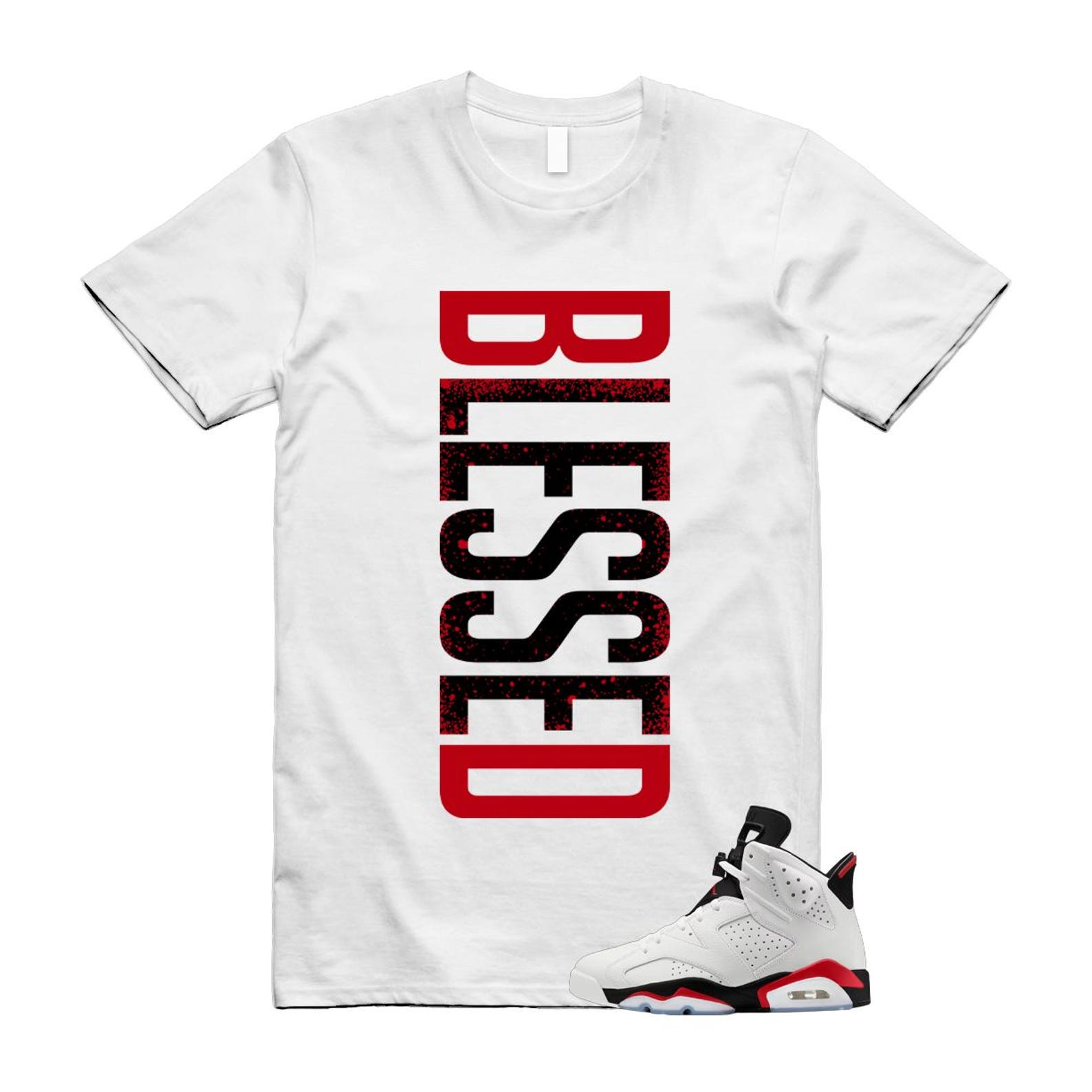 6 Fire Red Summit White Black T Shirt Match VERTBLS CT8529-120 T-Shirt, Sneaker Match Tee