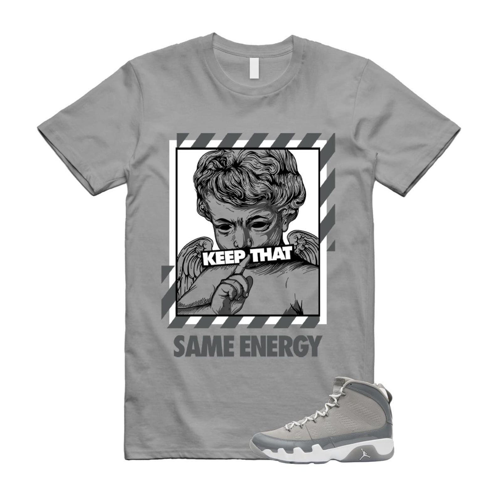 9 Cool Grey White 2025 T Shirt Match ENERGY HV4794-011 T-Shirt, Sneaker Match Tee