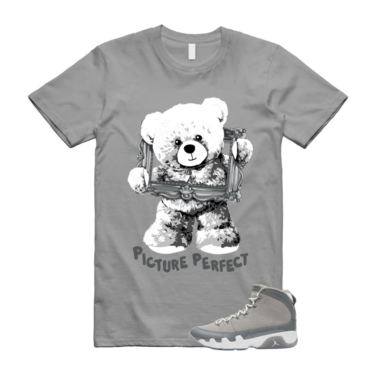 9 Cool Grey White 2025 T Shirt Match PIC HV4794-011 T-Shirt, Sneaker Match Tee