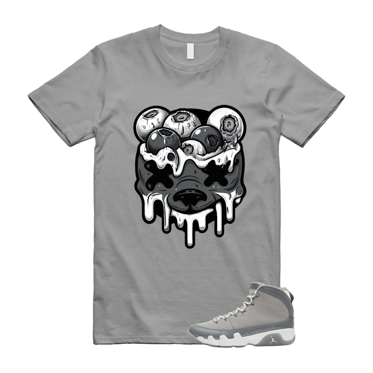 9 Cool Grey White 2025 T Shirt Match DBEAR HV4794-011 T-Shirt, Sneaker Match Tee