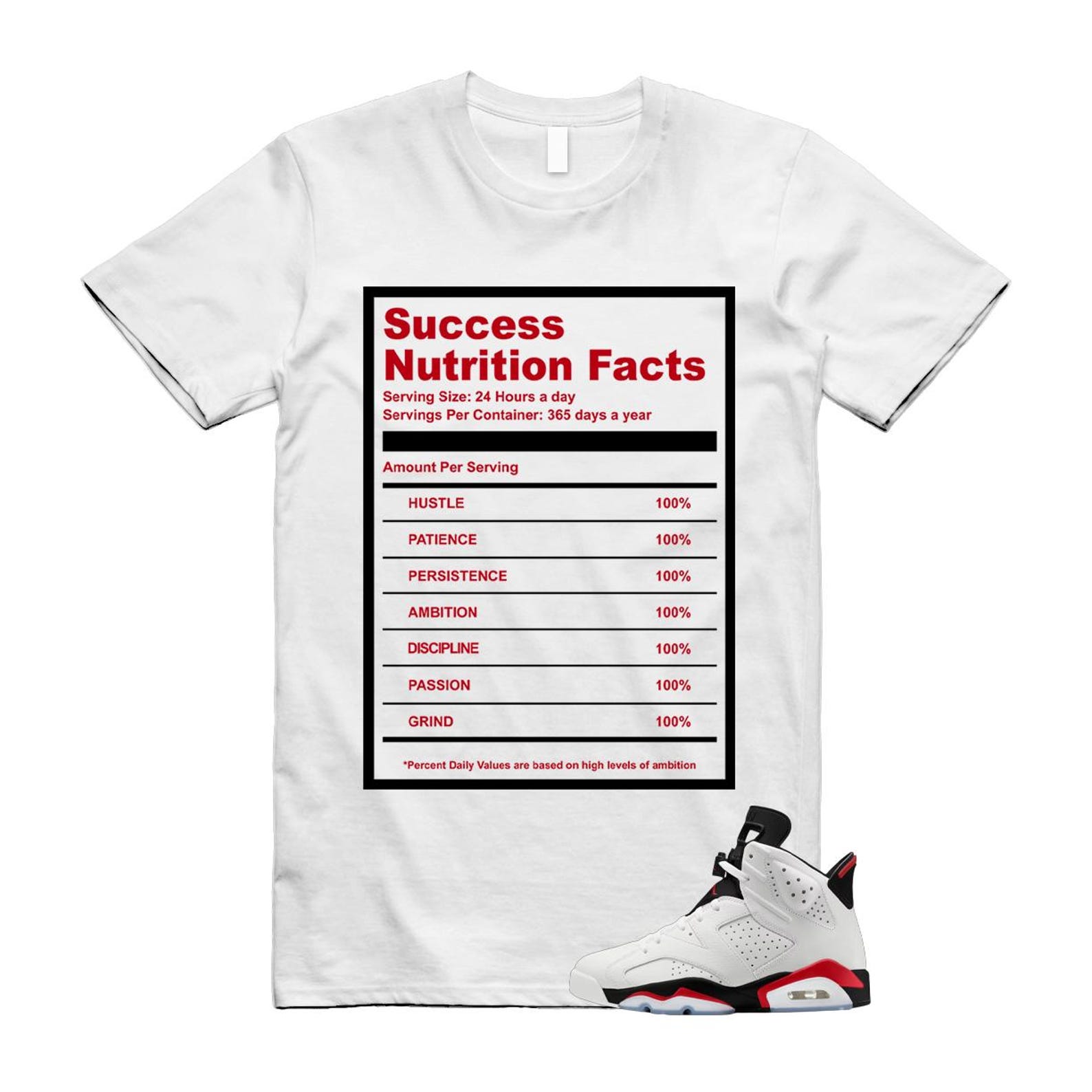 6 Fire Red Summit White Black T Shirt Match SUCC CT8529-120 T-Shirt, Sneaker Match Tee