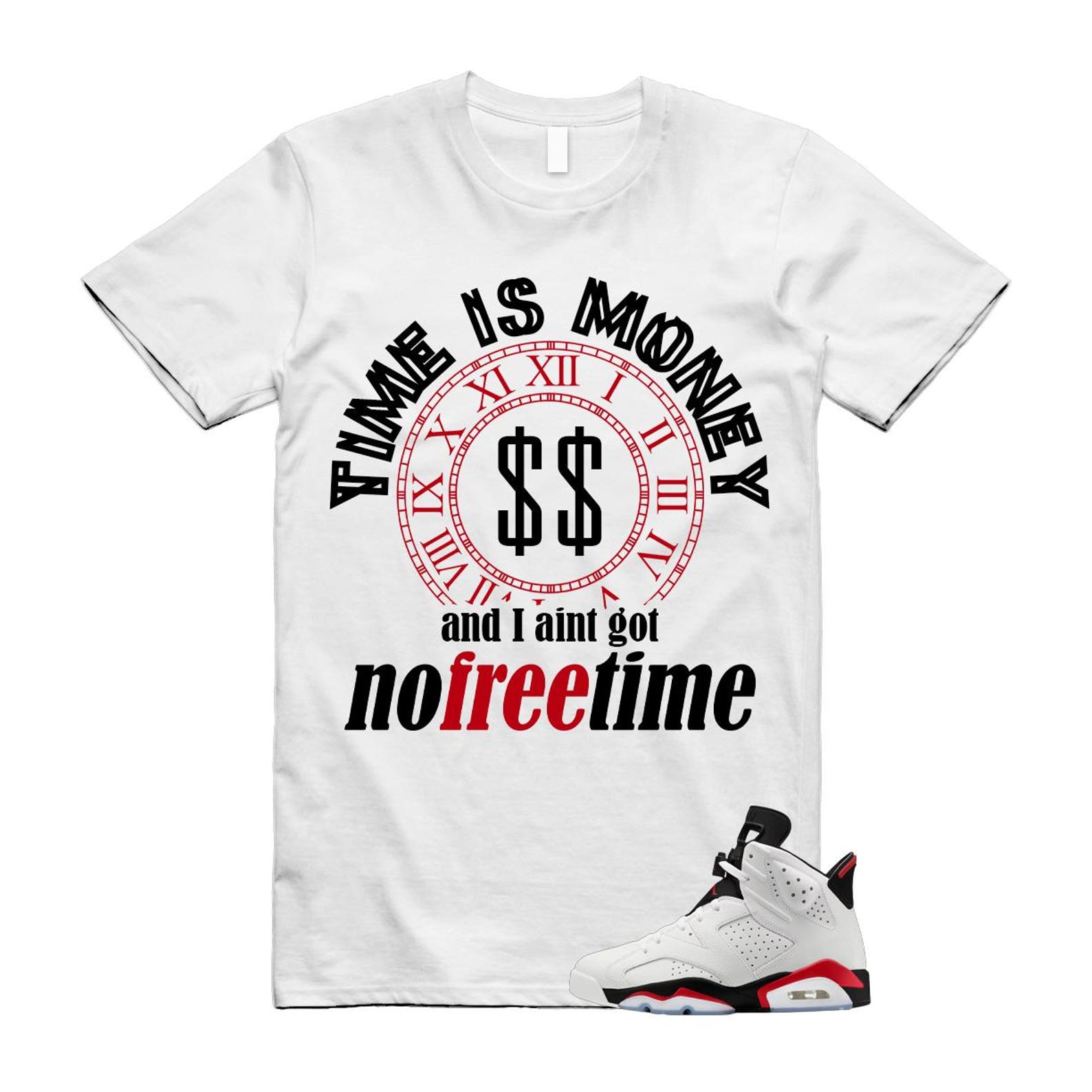 6 Fire Red Summit White Black T Shirt Match FREE CT8529-120 T-Shirt, Sneaker Match Tee