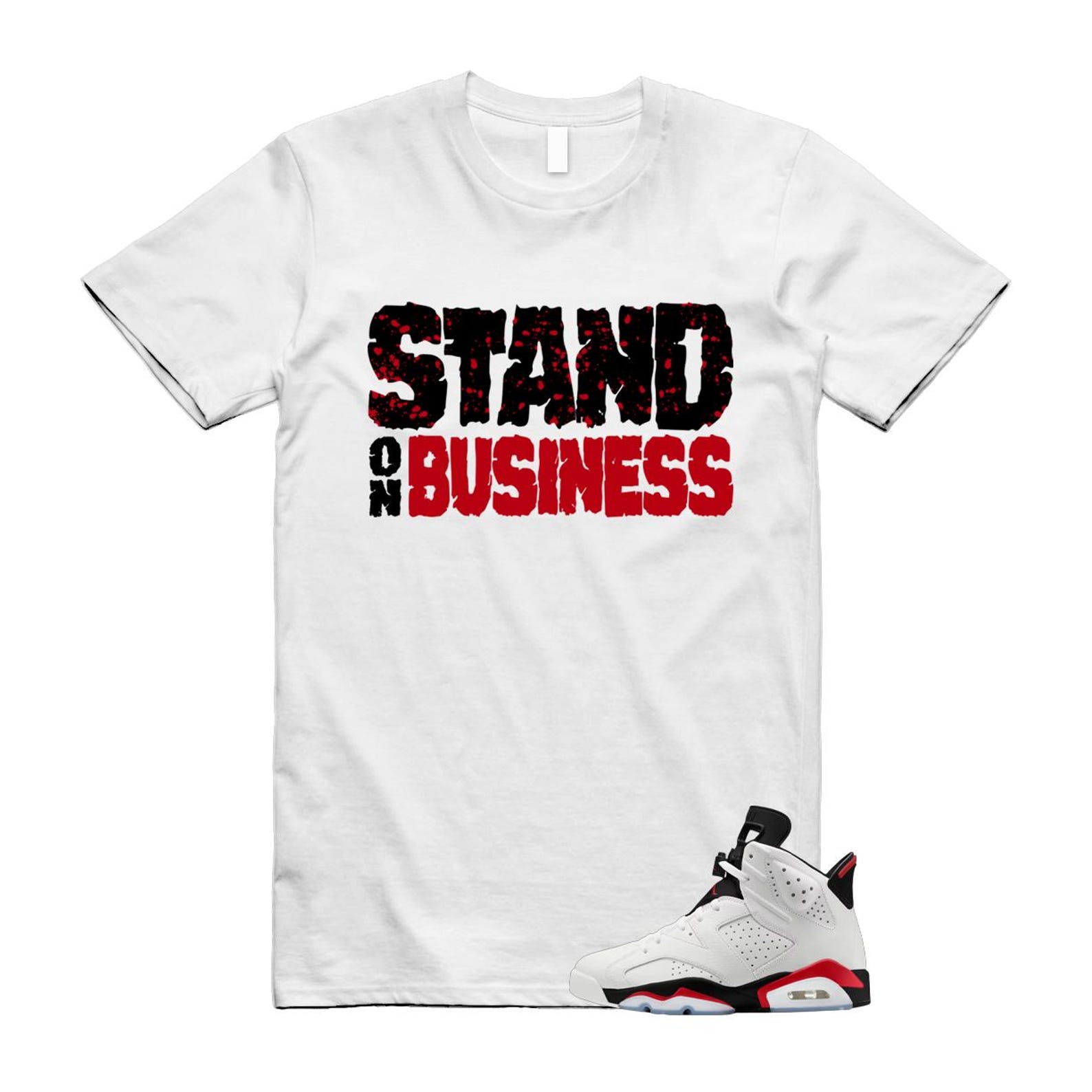 6 Fire Red Summit White Black T Shirt Match SOB CT8529-120 T-Shirt, Sneaker Match Tee