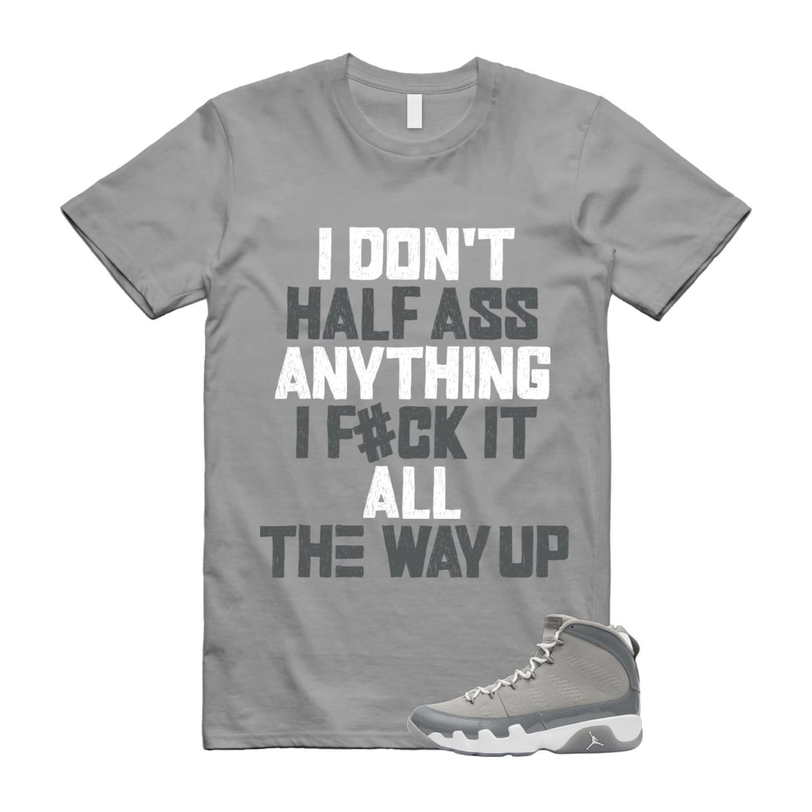 9 Cool Grey White 2025 T Shirt Match HALF HV4794-011 T-Shirt, Sneaker Match Tee