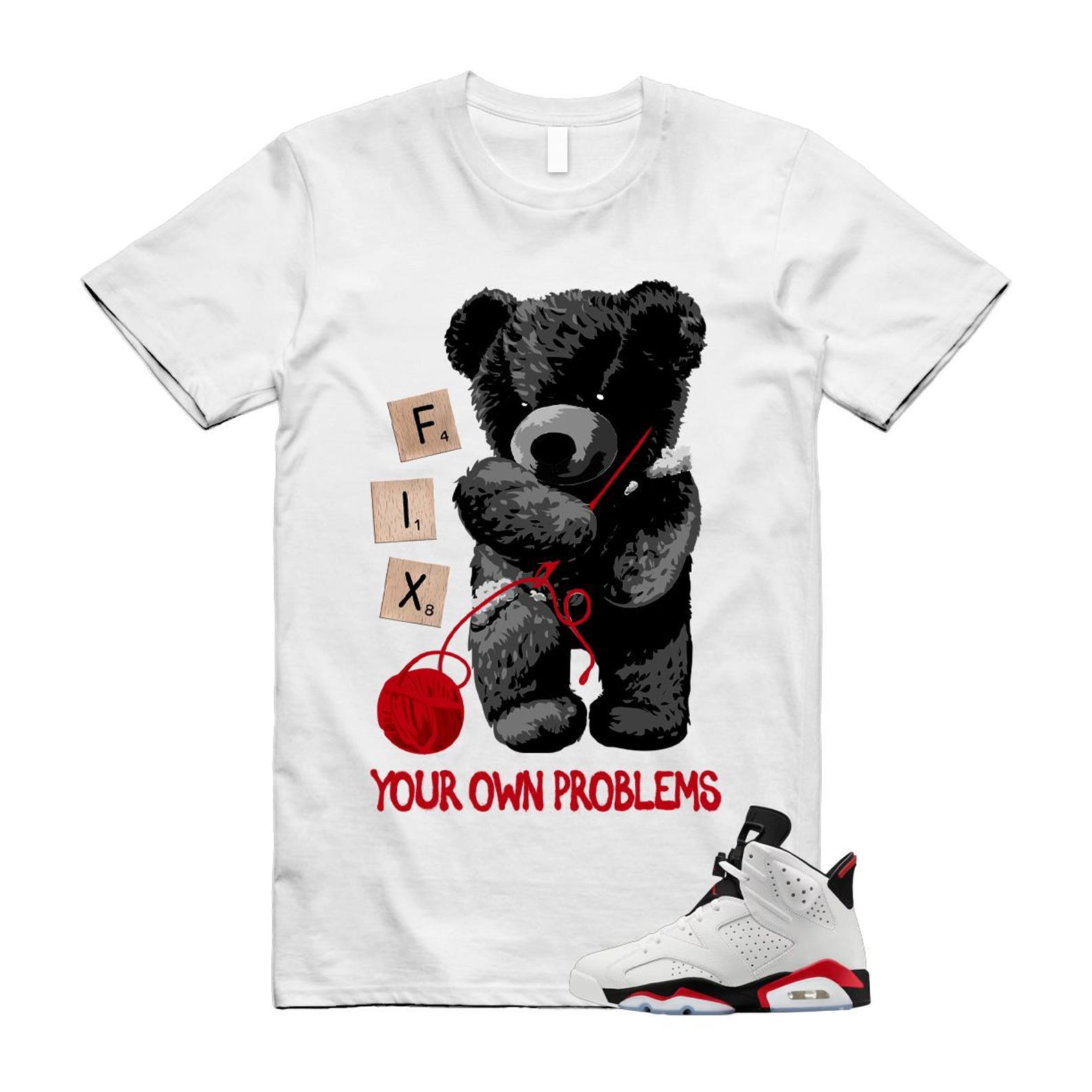 6 Fire Red Summit White Black T Shirt Match FIX CT8529-120 T-Shirt, Sneaker Match Tee