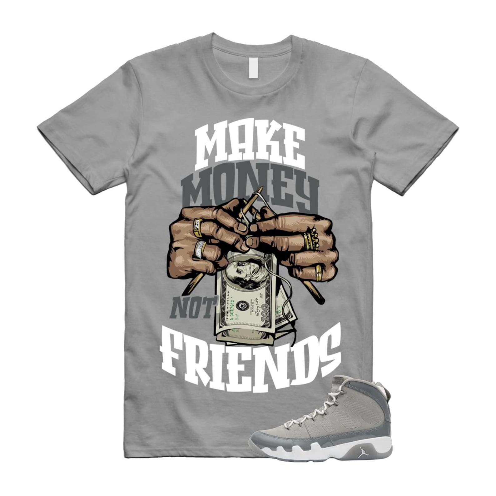 9 Cool Grey White 2025 T Shirt Match MM HV4794-011 T-Shirt, Sneaker Match Tee
