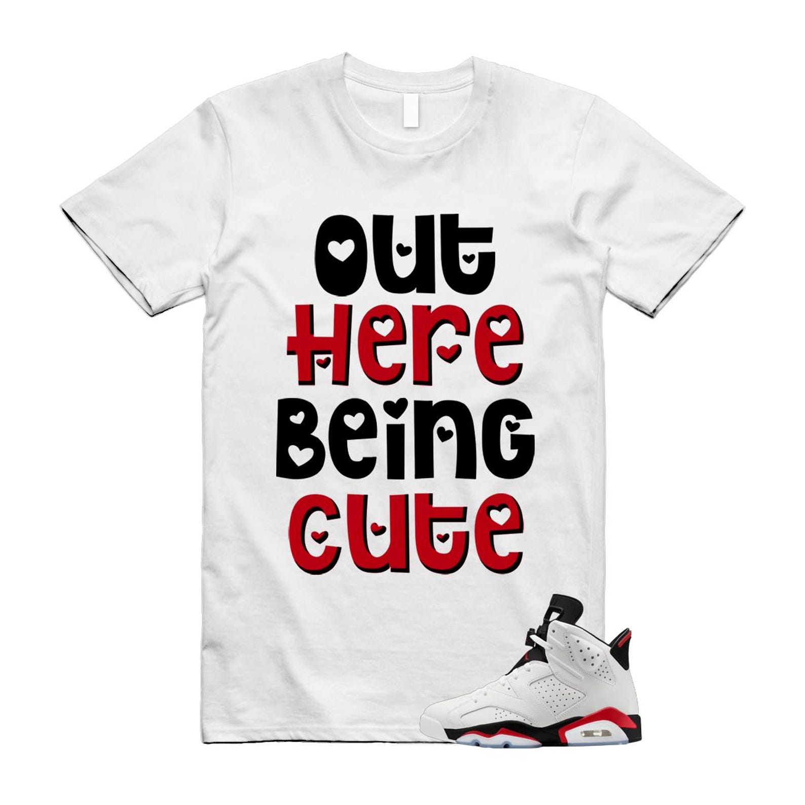 6 Fire Red Summit White Black T Shirt Match OHBC CT8529-120 T-Shirt, Sneaker Match Tee