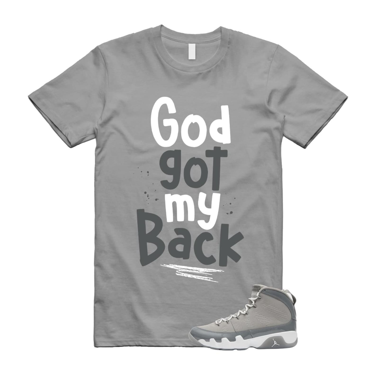 9 Cool Grey White 2025 T Shirt Match GOD HV4794-011 T-Shirt, Sneaker Match Tee