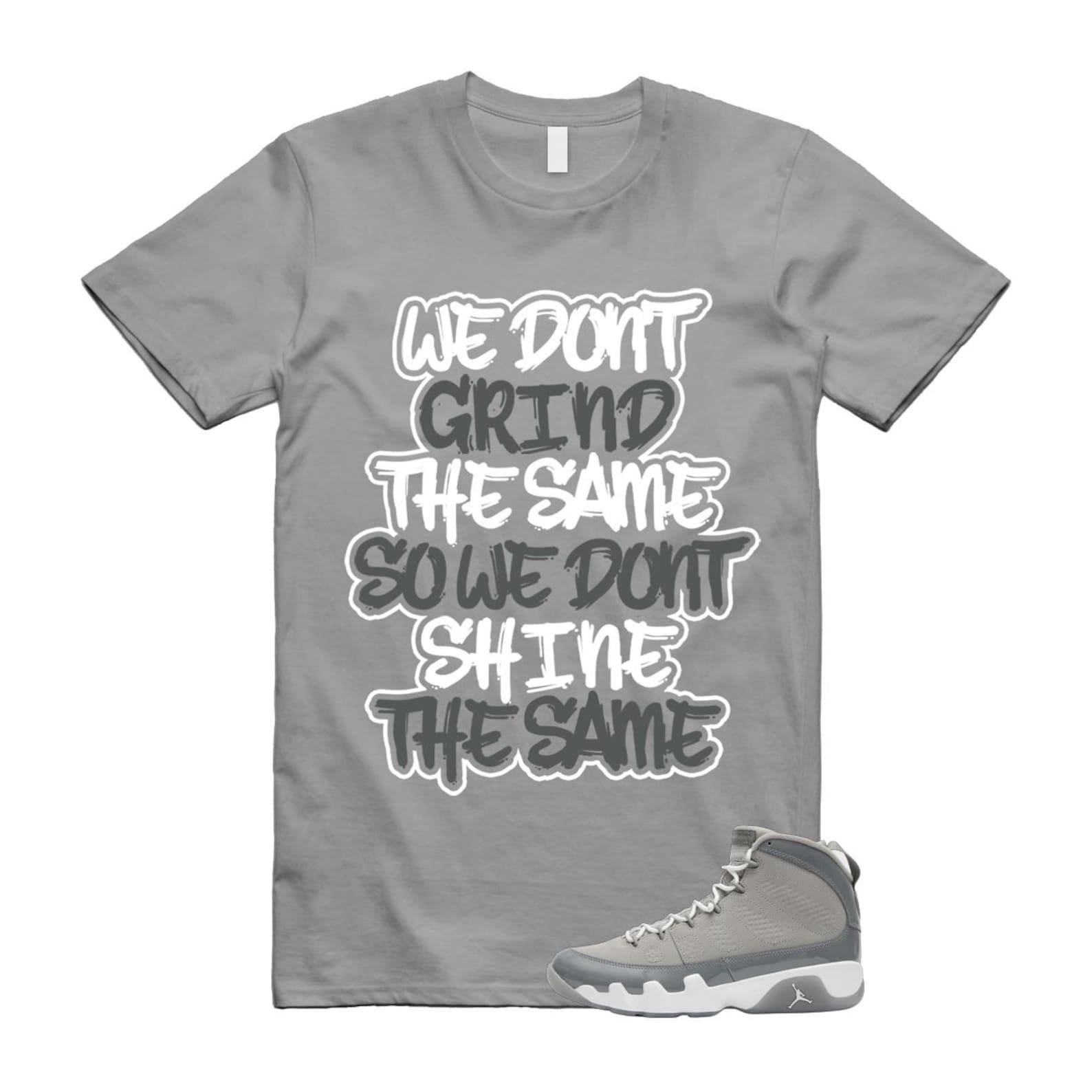 9 Cool Grey White 2025 T Shirt Match GRIND HV4794-011 T-Shirt, Sneaker Match Tee