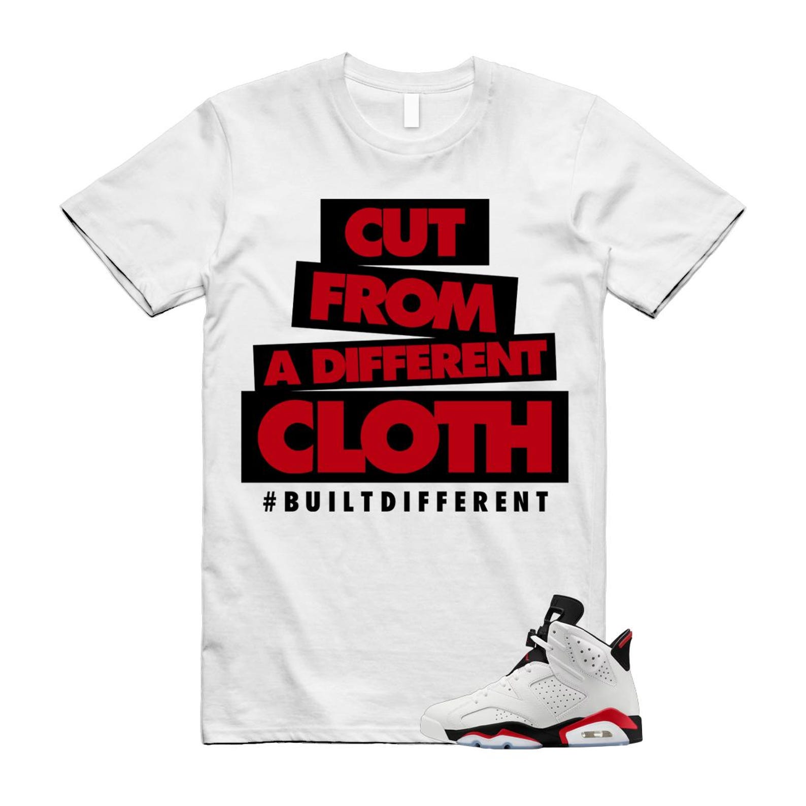 6 Fire Red Summit White Black T Shirt Match CLOTH CT8529-120 T-Shirt, Sneaker Match Tee