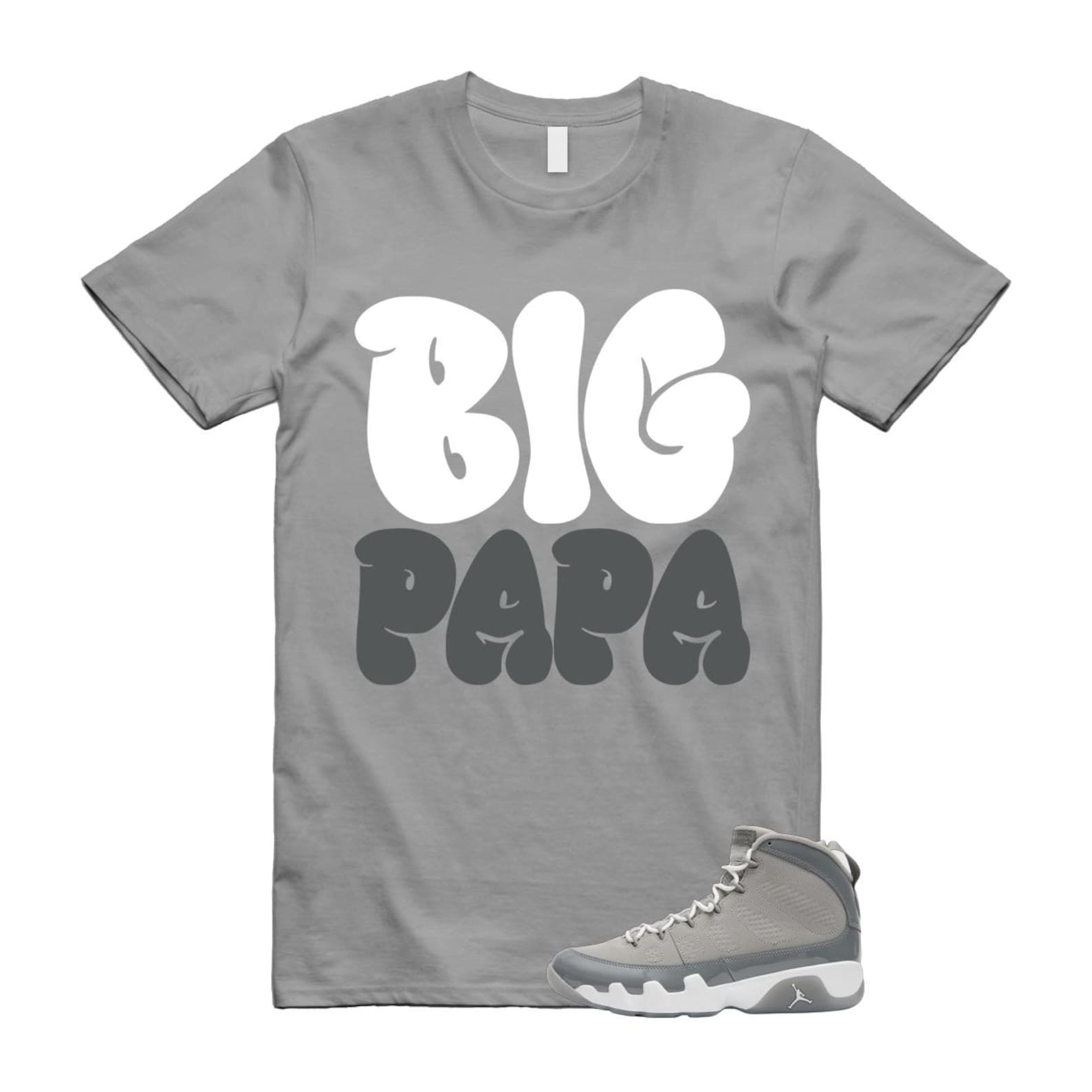 9 Cool Grey White 2025 T Shirt Match PAPA HV4794-011 T-Shirt, Sneaker Match Tee