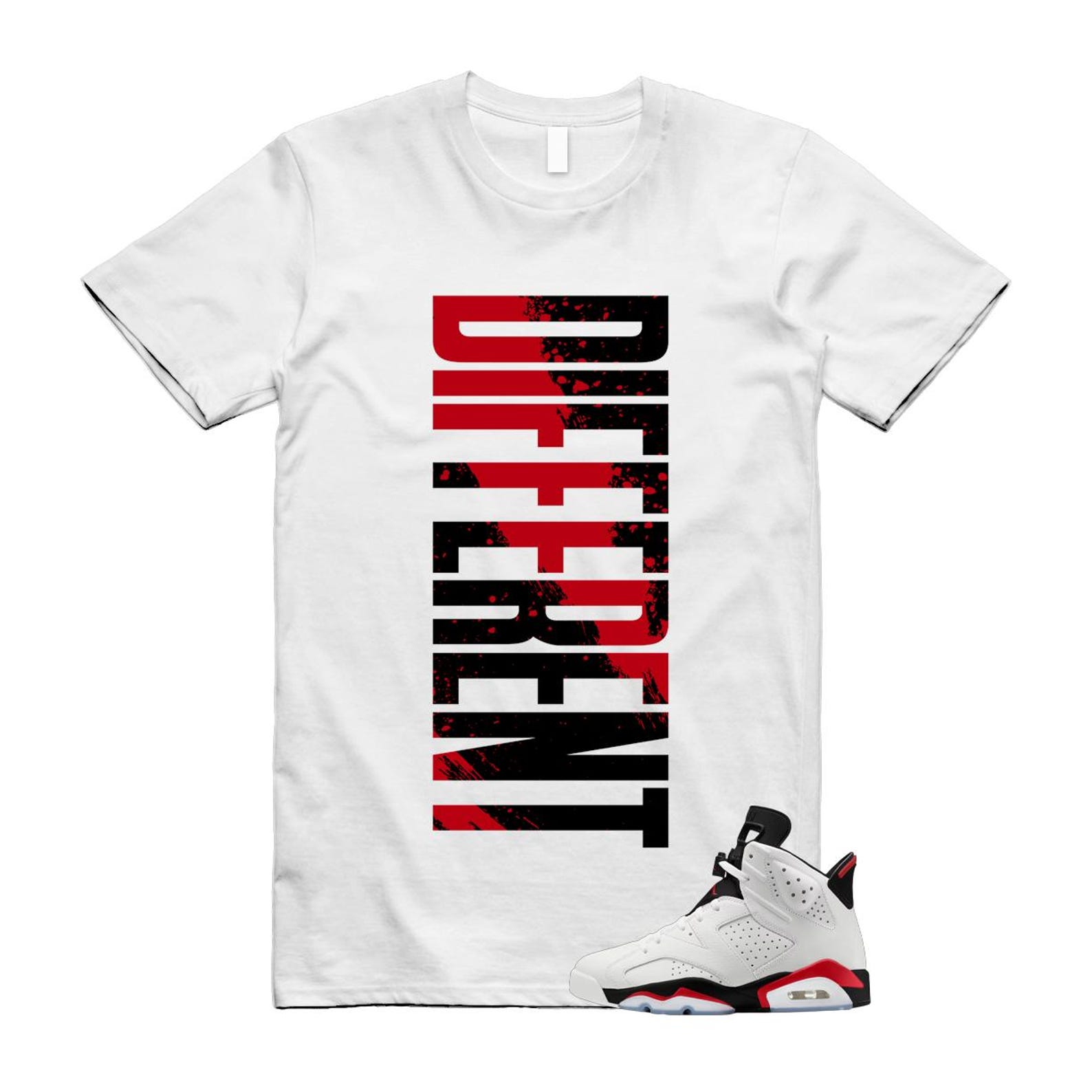 6 Fire Red Summit White Black T Shirt Match DFRNT CT8529-120 T-Shirt, Sneaker Match Tee