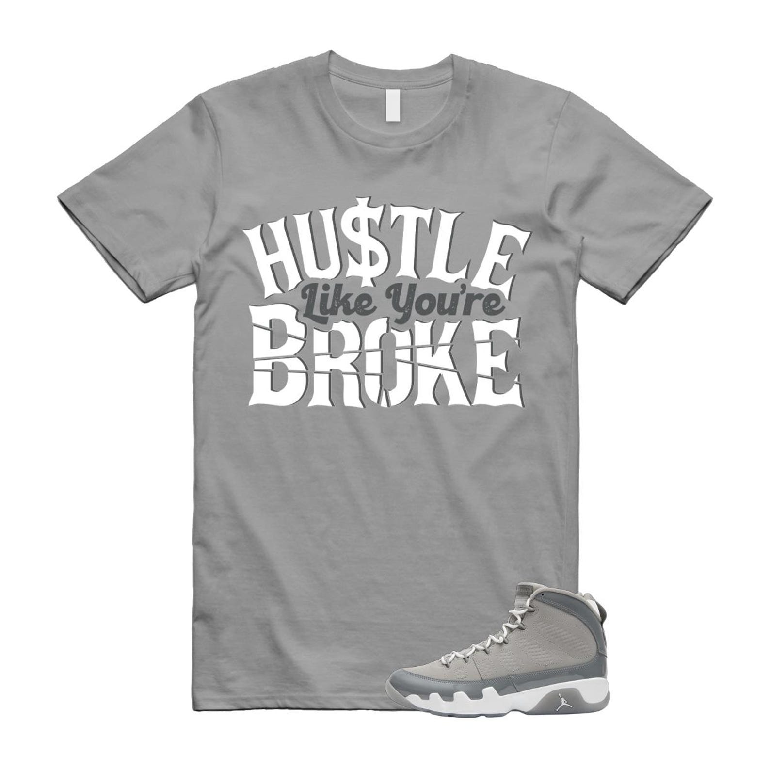 9 Cool Grey White 2025 T Shirt Match BROKE HV4794-011 T-Shirt, Sneaker Match Tee