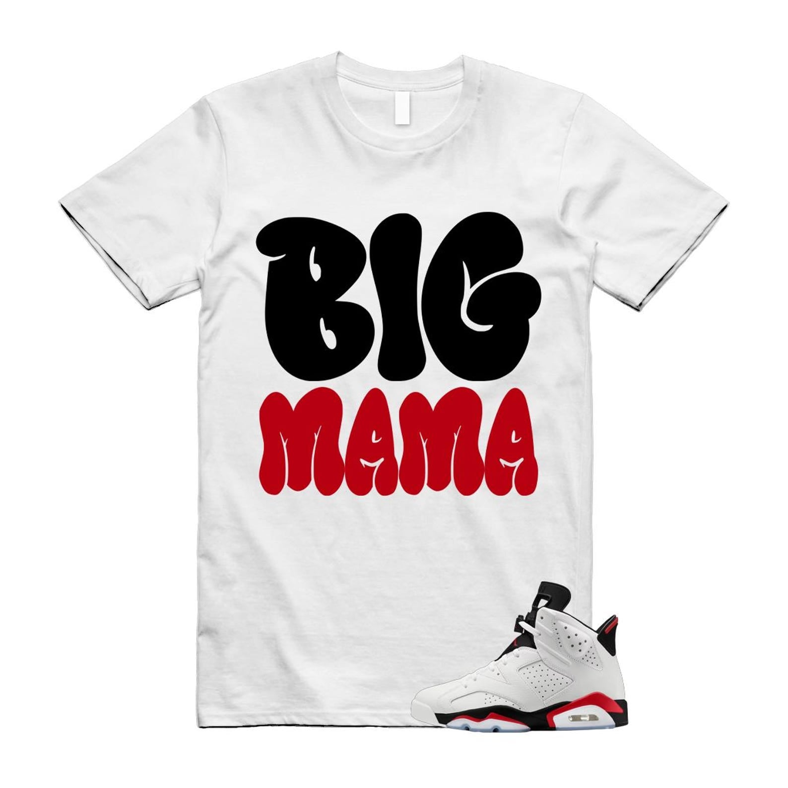 6 Fire Red Summit White Black T Shirt Match MAMA CT8529-120 T-Shirt, Sneaker Match Tee