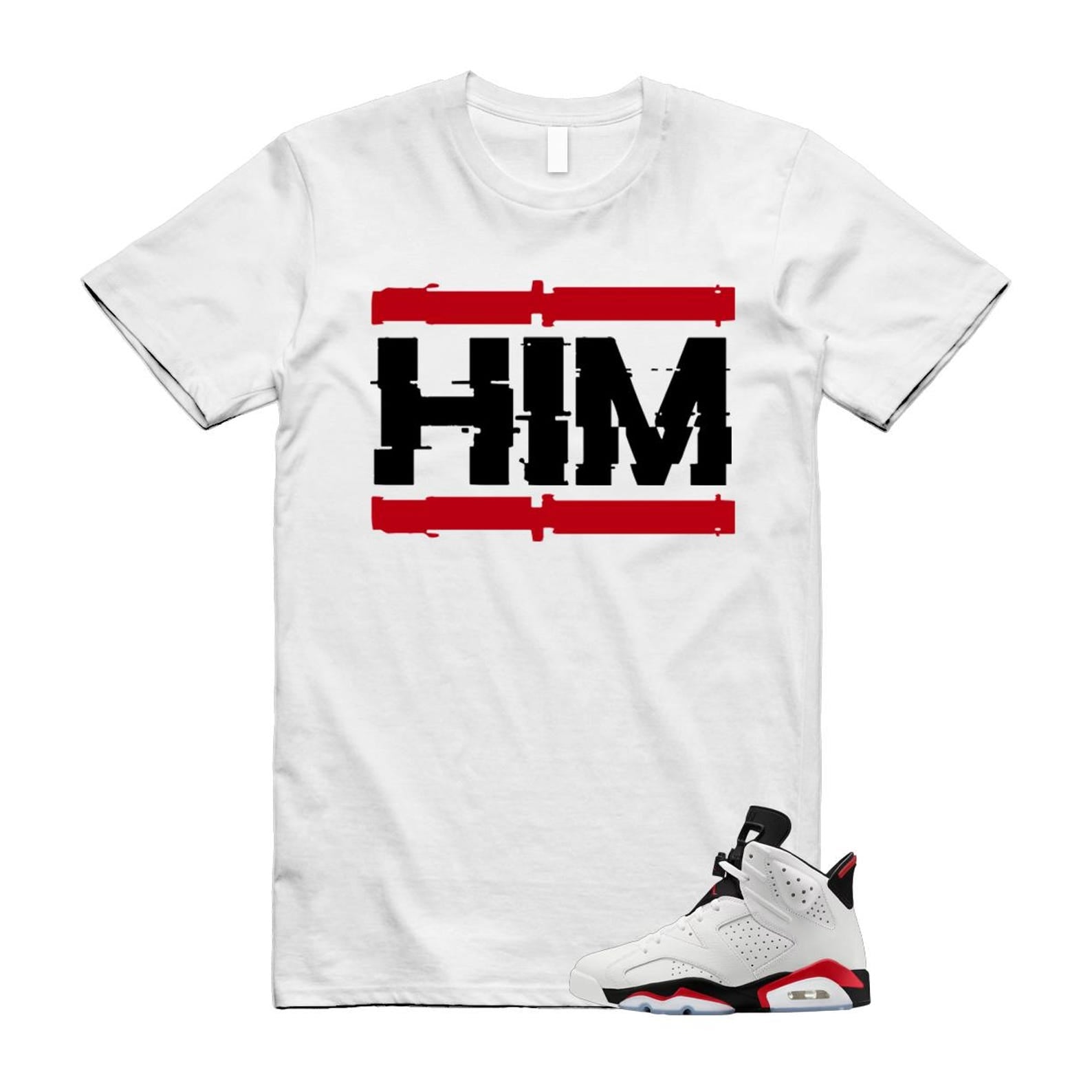 6 Fire Red Summit White Black T Shirt Match HIM CT8529-120 T-Shirt, Sneaker Match Tee
