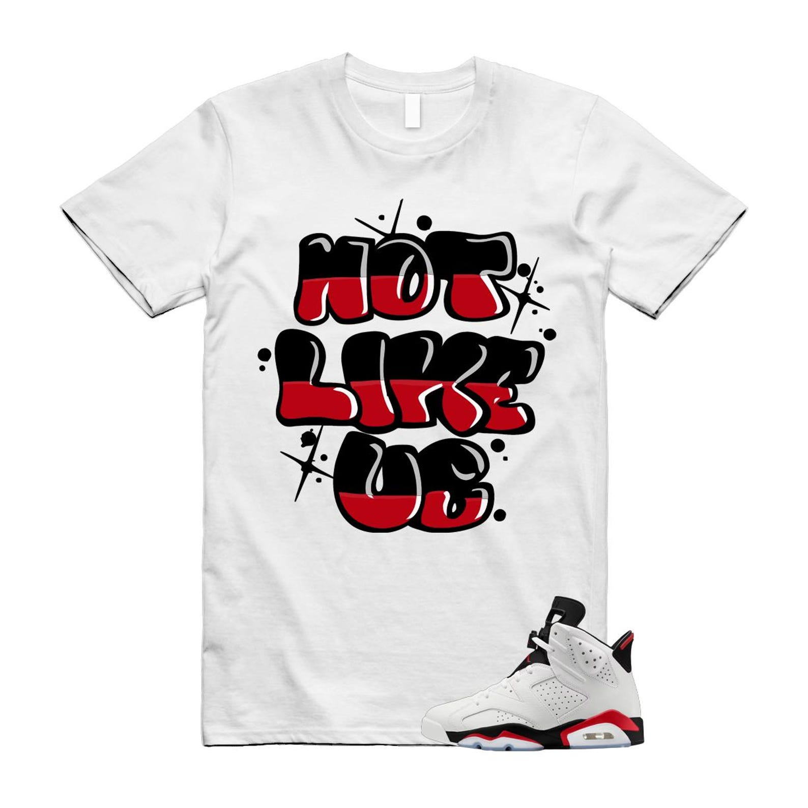 6 Fire Red Summit White Black T Shirt Match NLU CT8529-120 T-Shirt, Sneaker Match Tee
