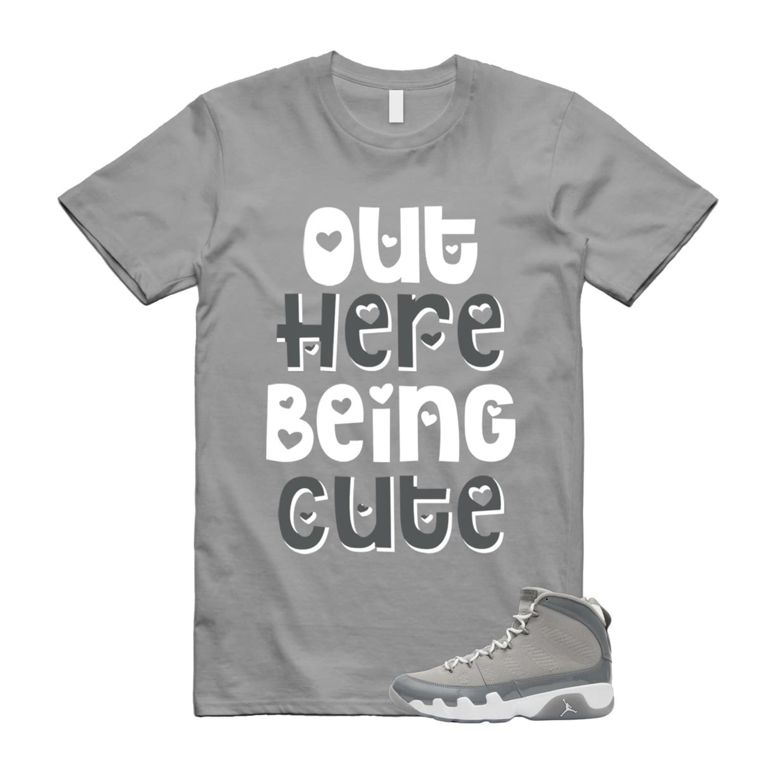 9 Cool Grey White 2025 T Shirt Match OHBC HV4794-011 T-Shirt, Sneaker Match Tee