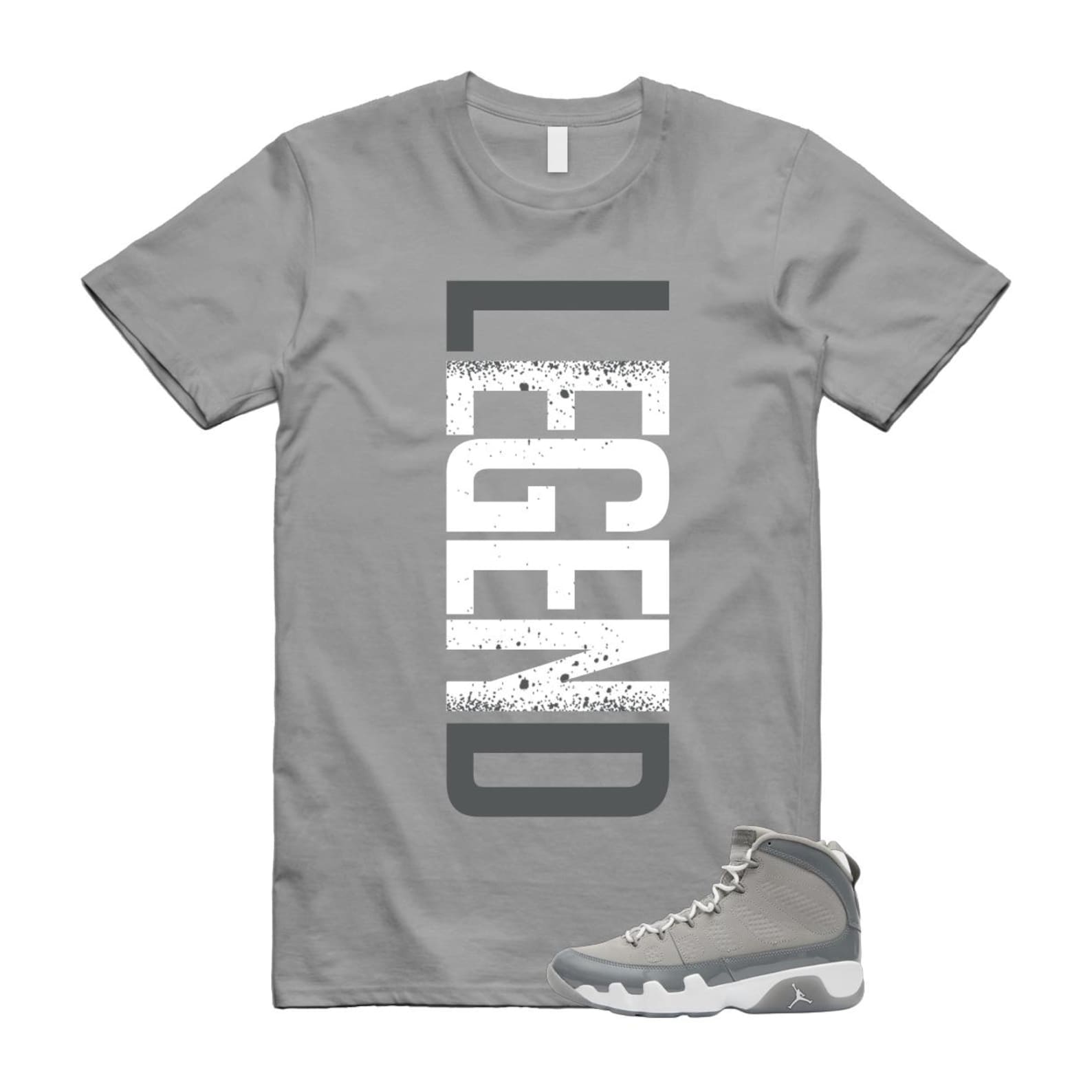 9 Cool Grey White 2025 T Shirt Match LEGEND HV4794-011 T-Shirt, Sneaker Match Tee