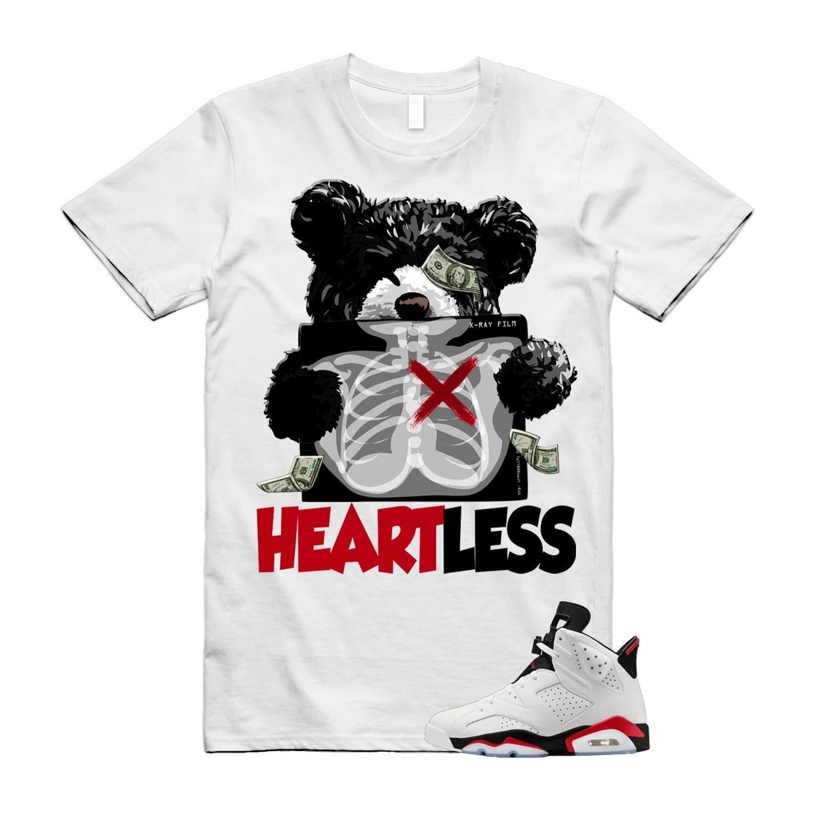 6 Fire Red Summit White Black T Shirt Match HEART CT8529-120 T-Shirt, Sneaker Match Tee